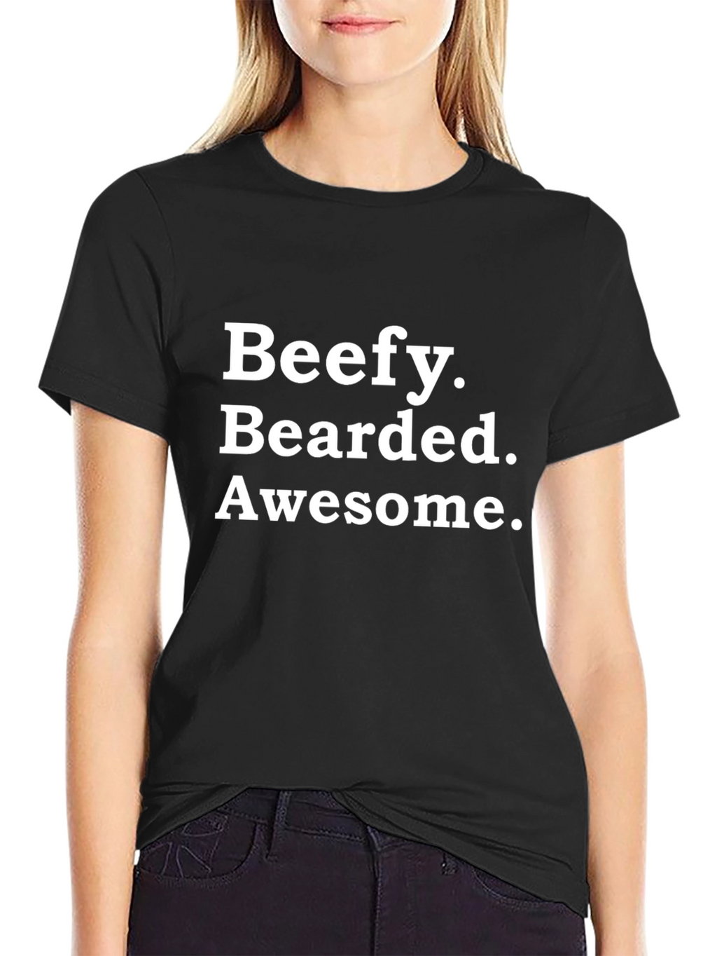 Beefy Bearded Awesome Black T-Shirt
