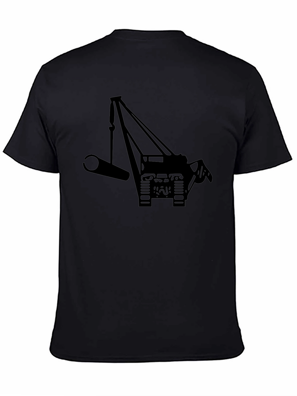 Crane Silhouette Graphic Tee - Black Cotton Blend