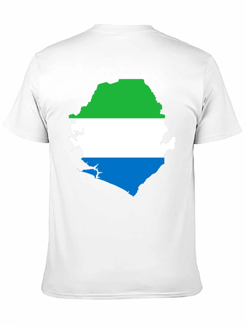 Sierra Leone Flag Map T-Shirt - Black Graphic Tee