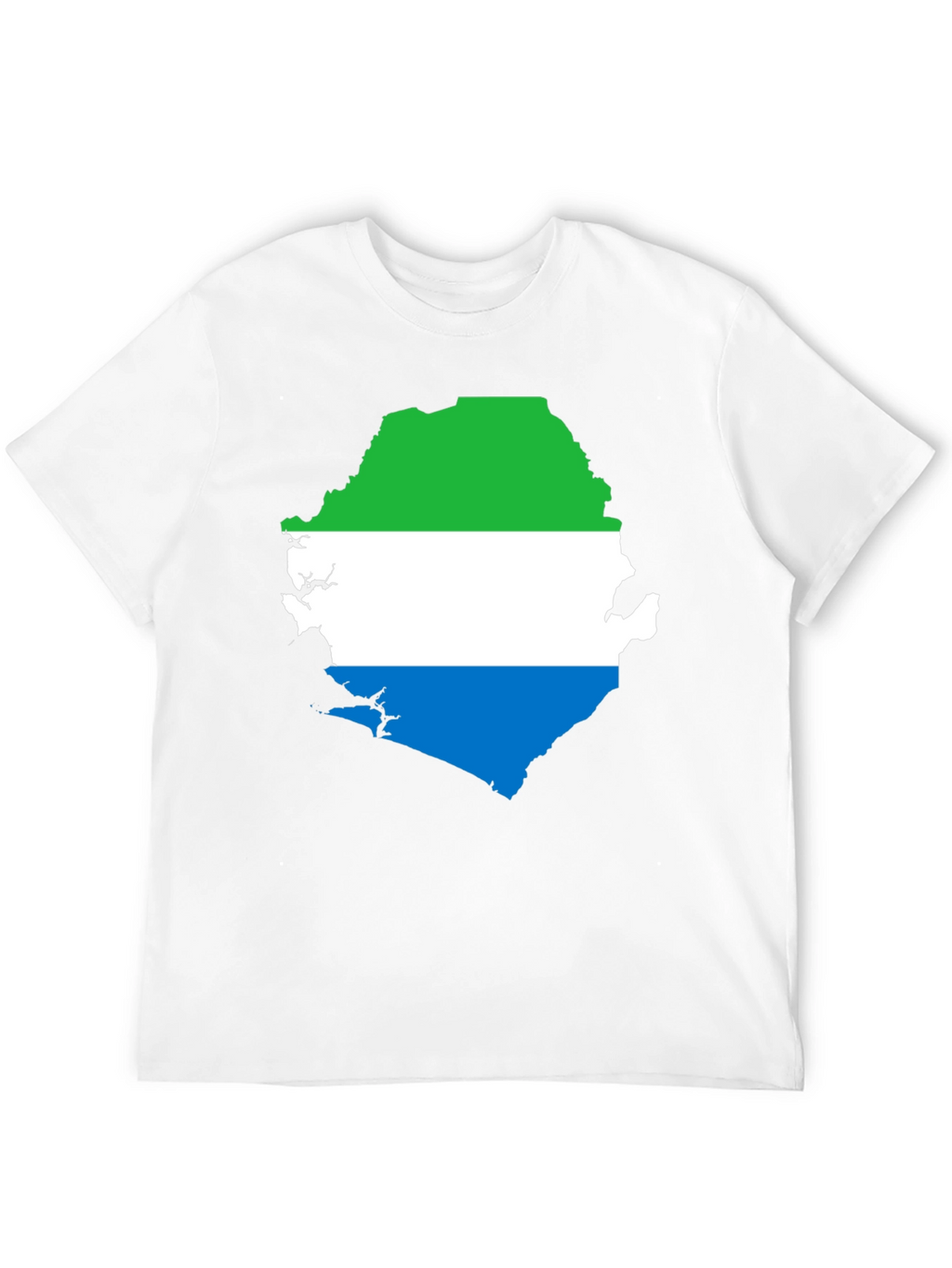 Sierra Leone Flag Map T-Shirt - Black Graphic Tee