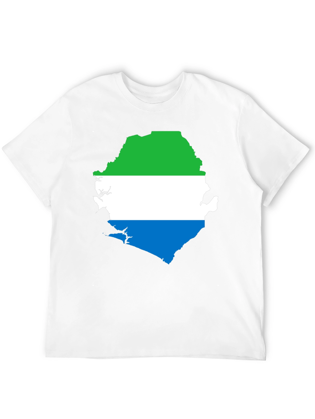 Sierra Leone Flag Map T-Shirt - Black Graphic Tee