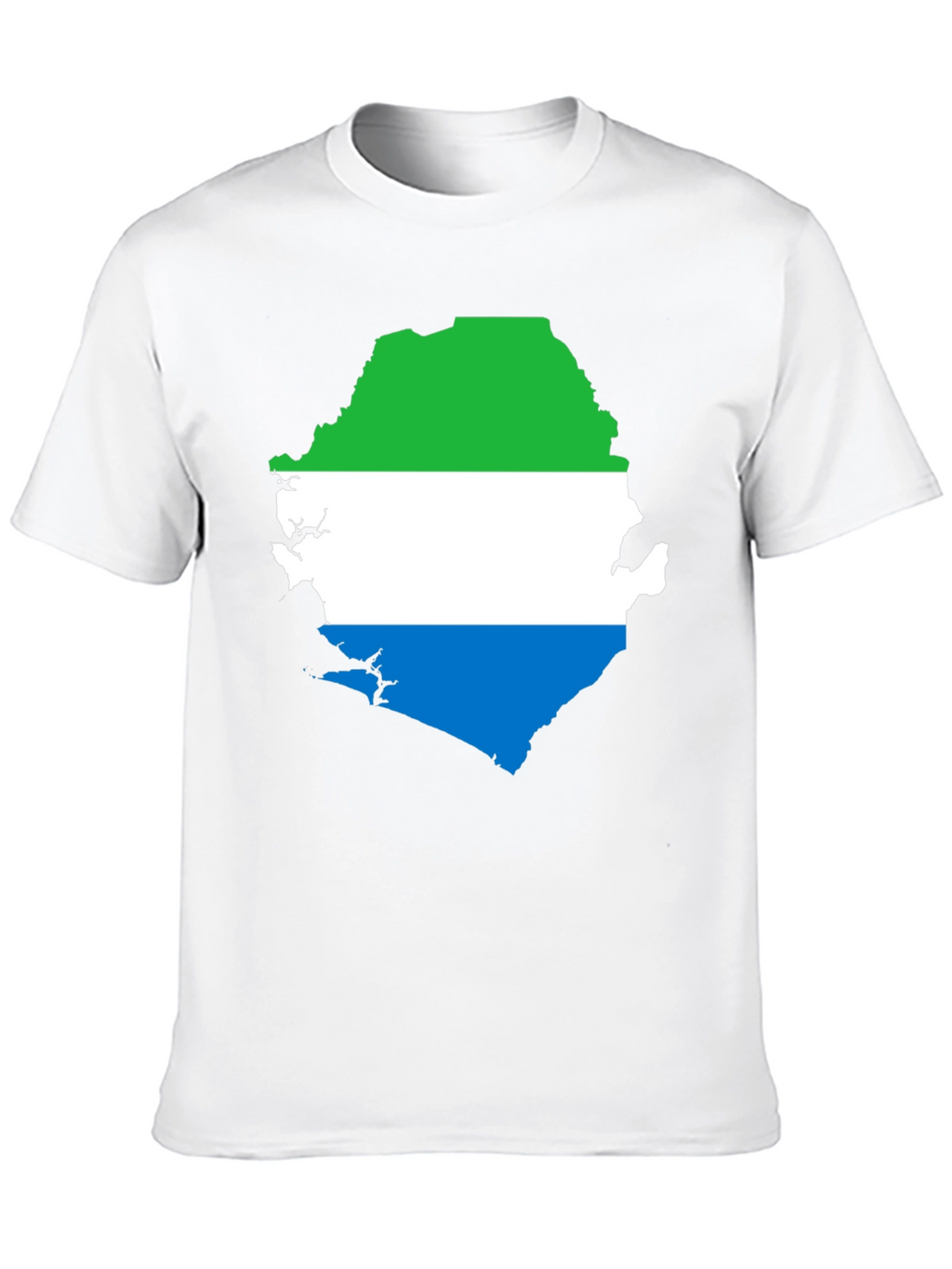 Sierra Leone Flag Map T-Shirt - Black Graphic Tee
