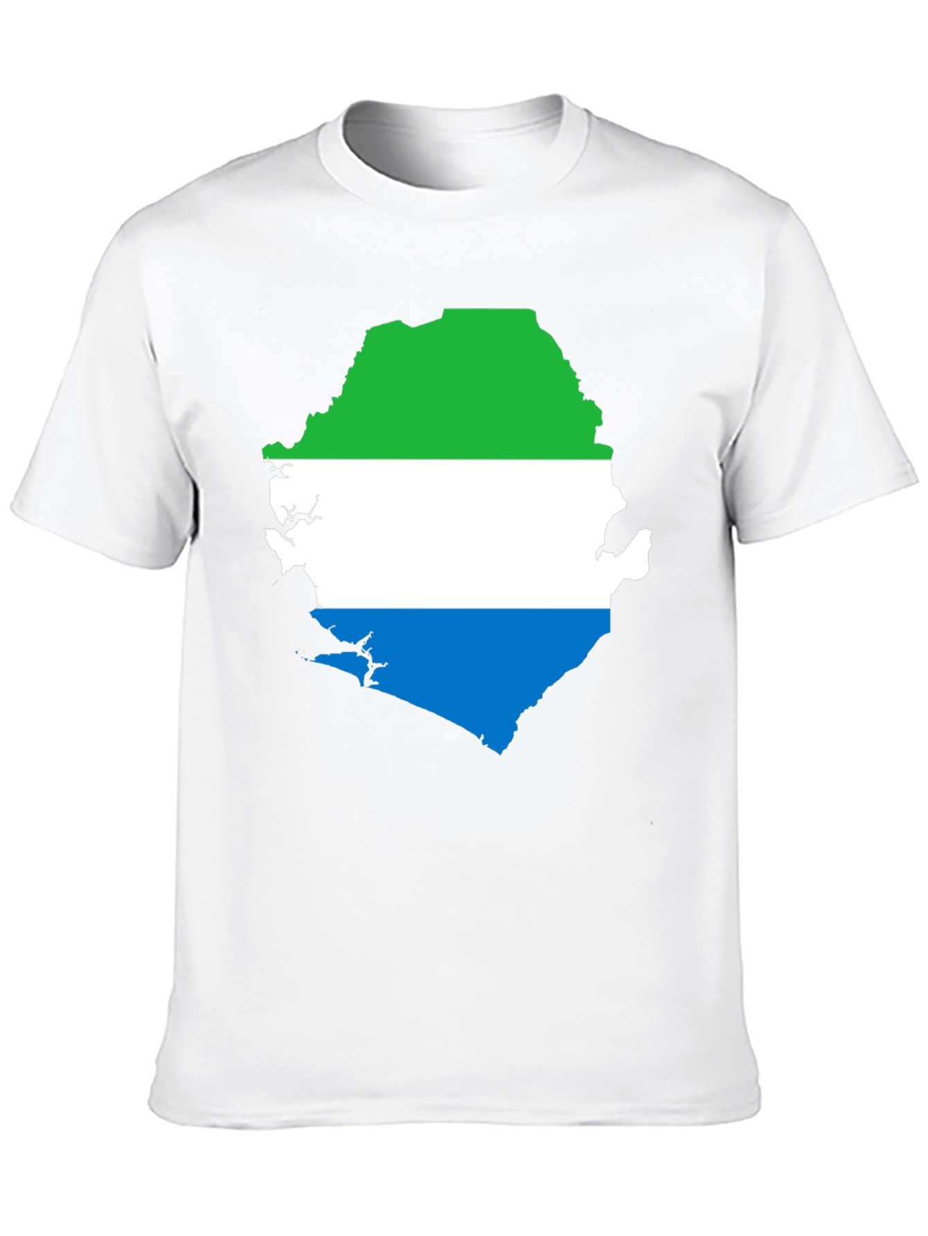 Sierra Leone Flag Map T-Shirt - Black Graphic Tee