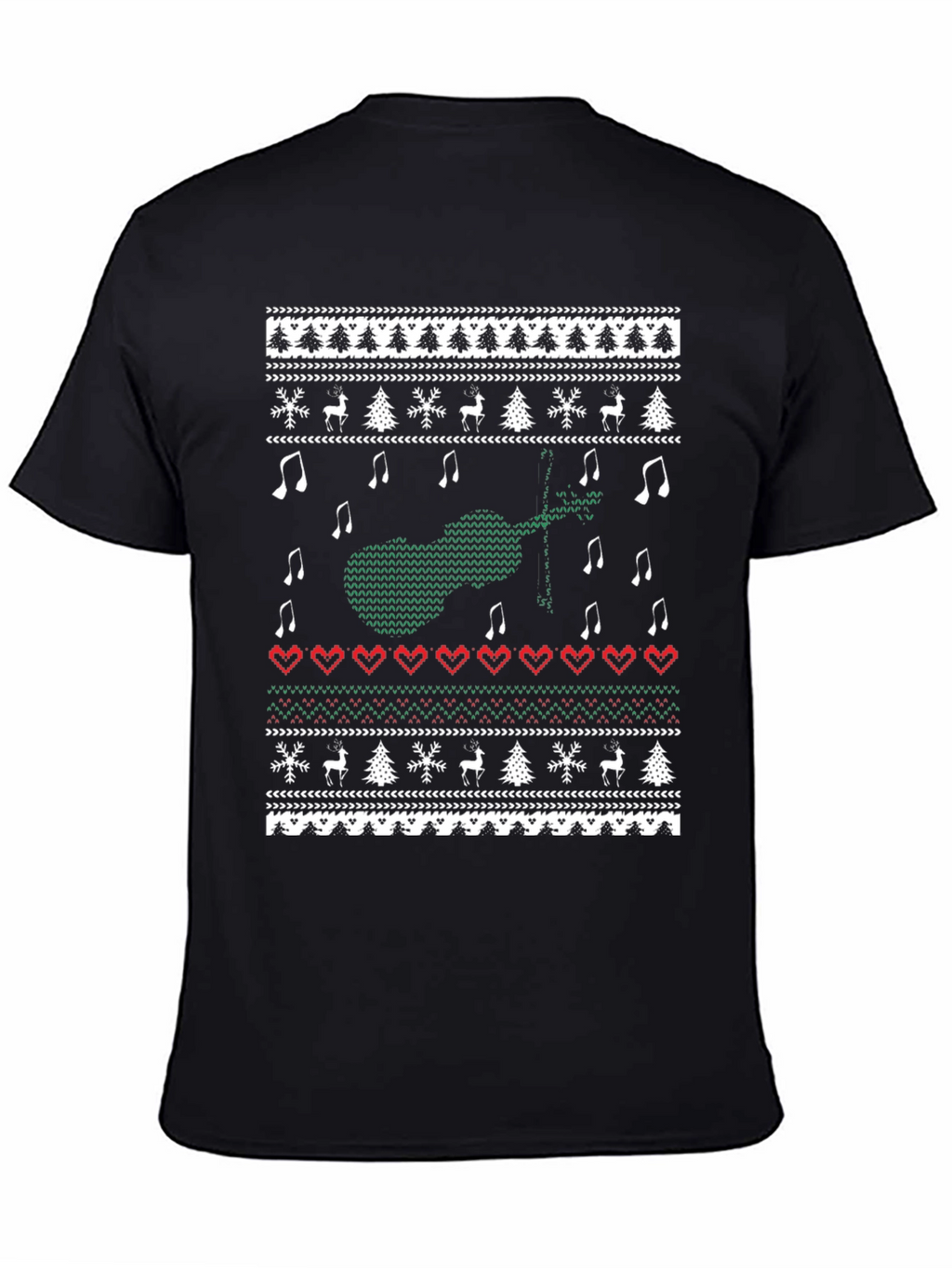 Musical Instrument Christmas Pattern T-Shirt