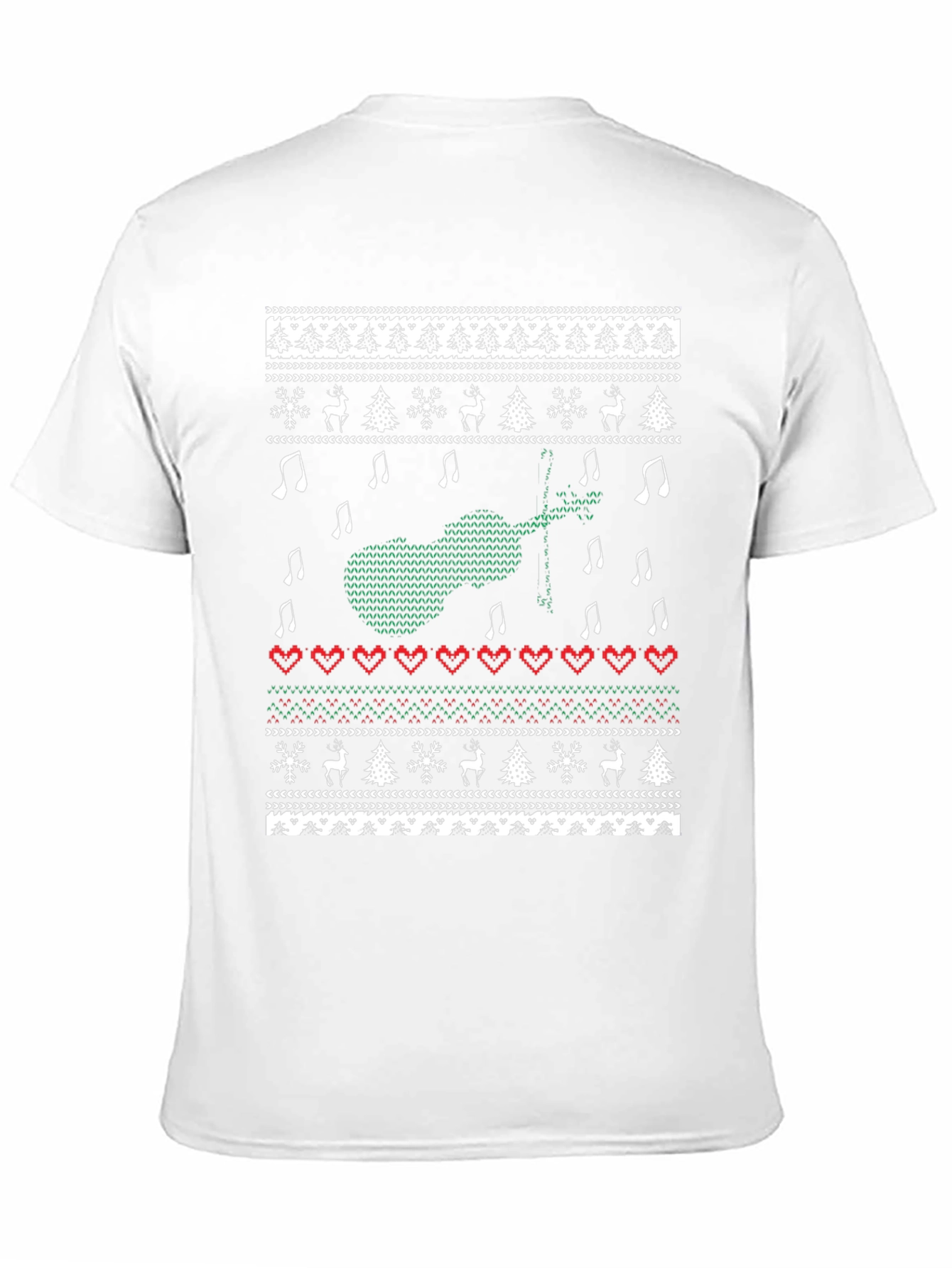 Musical Instrument Christmas Pattern T-Shirt