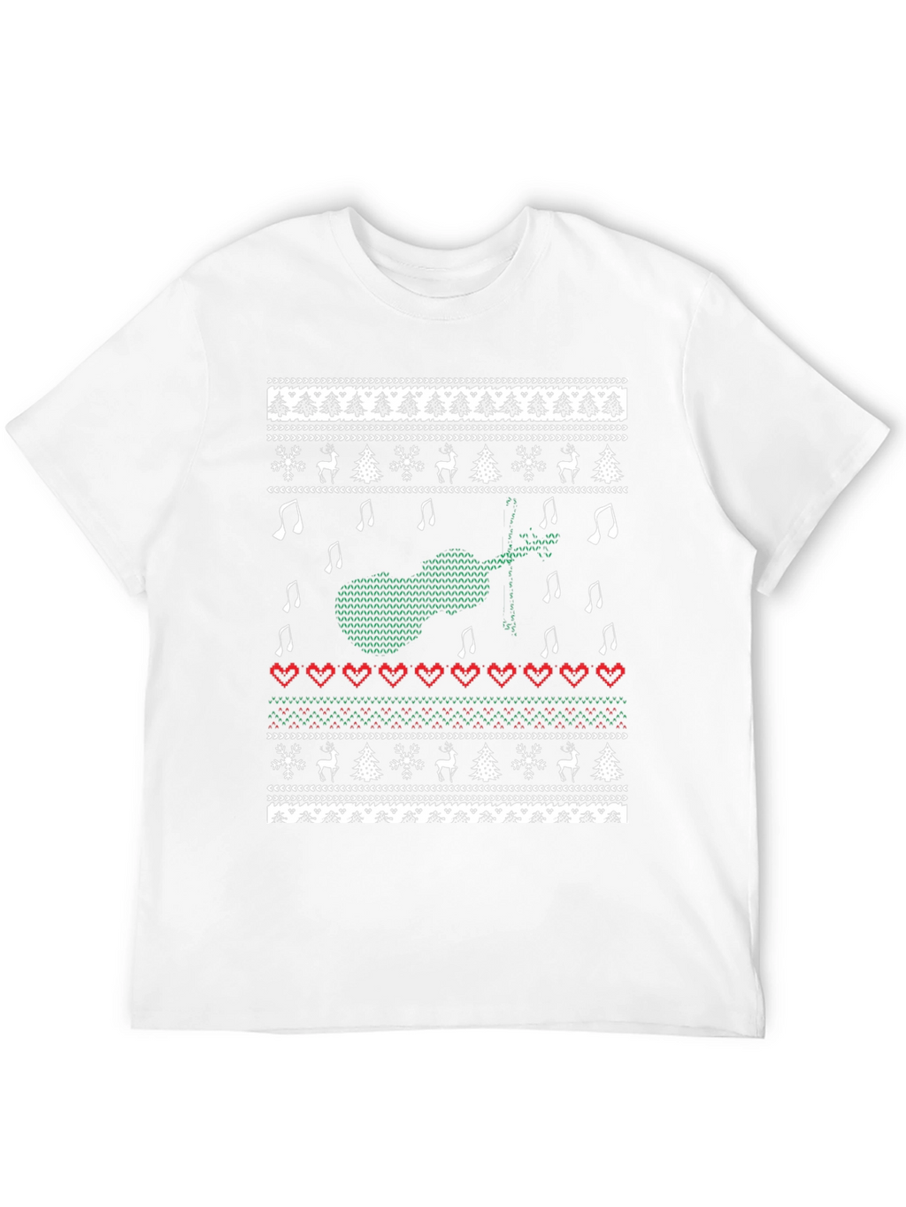 Musical Instrument Christmas Pattern T-Shirt