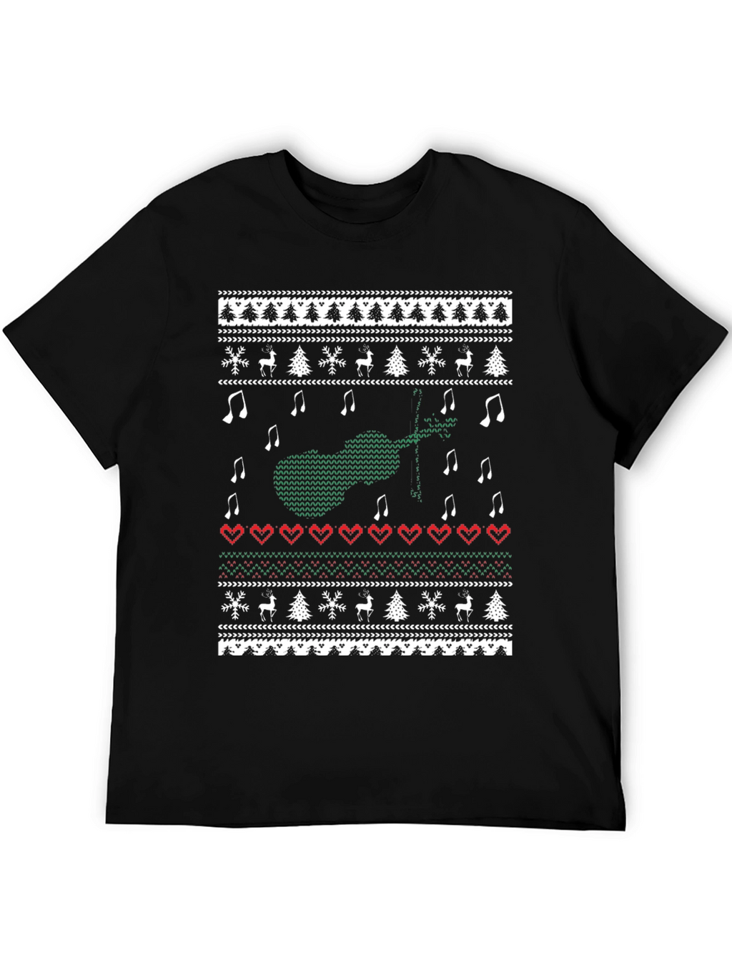 Musical Instrument Christmas Pattern T-Shirt