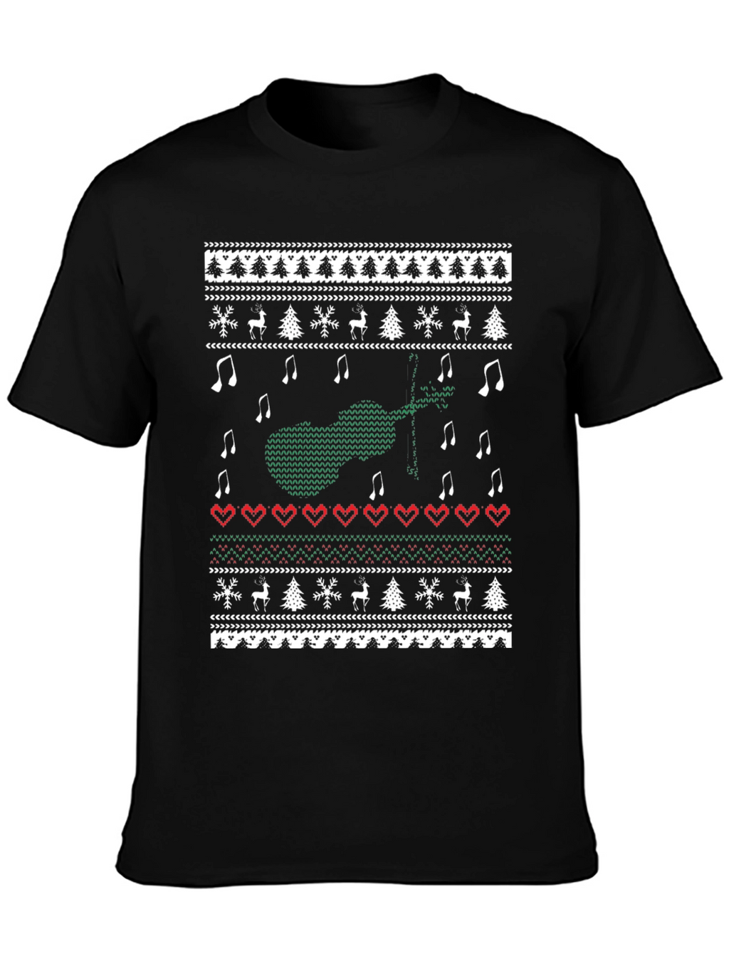 Musical Instrument Christmas Pattern T-Shirt