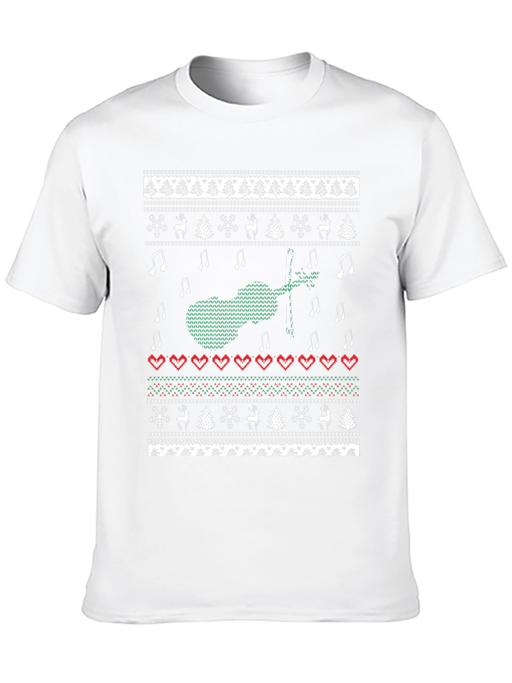 Musical Instrument Christmas Pattern T-Shirt