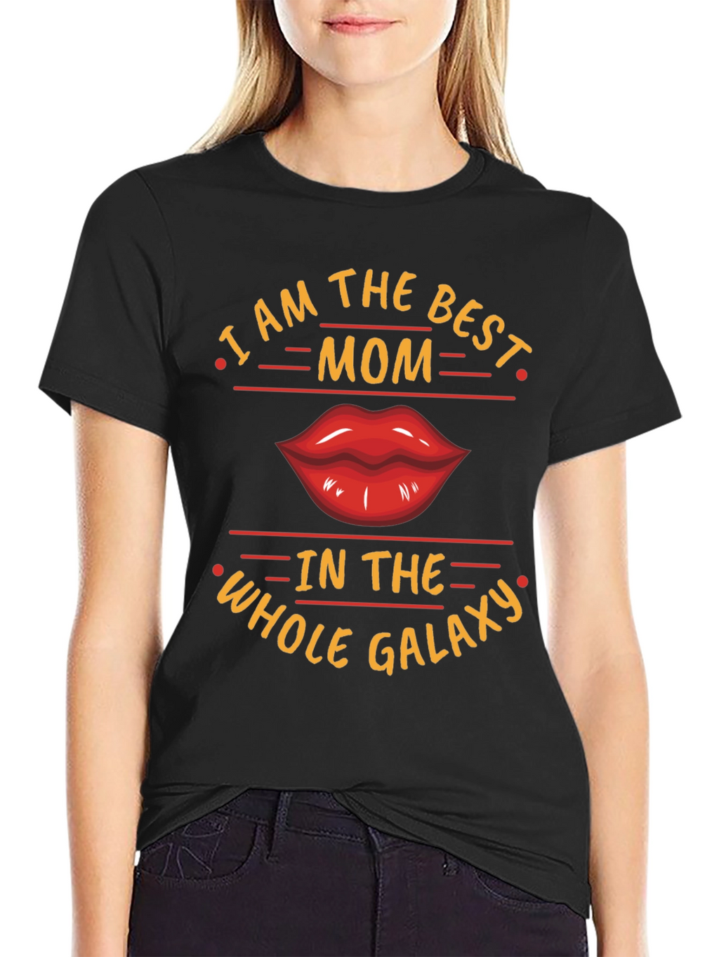Best Mom Galaxy Graphic Tee - Black