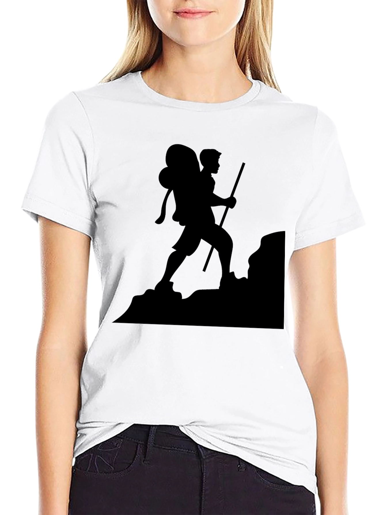 Hiking Silhouette Graphic Tee - Black