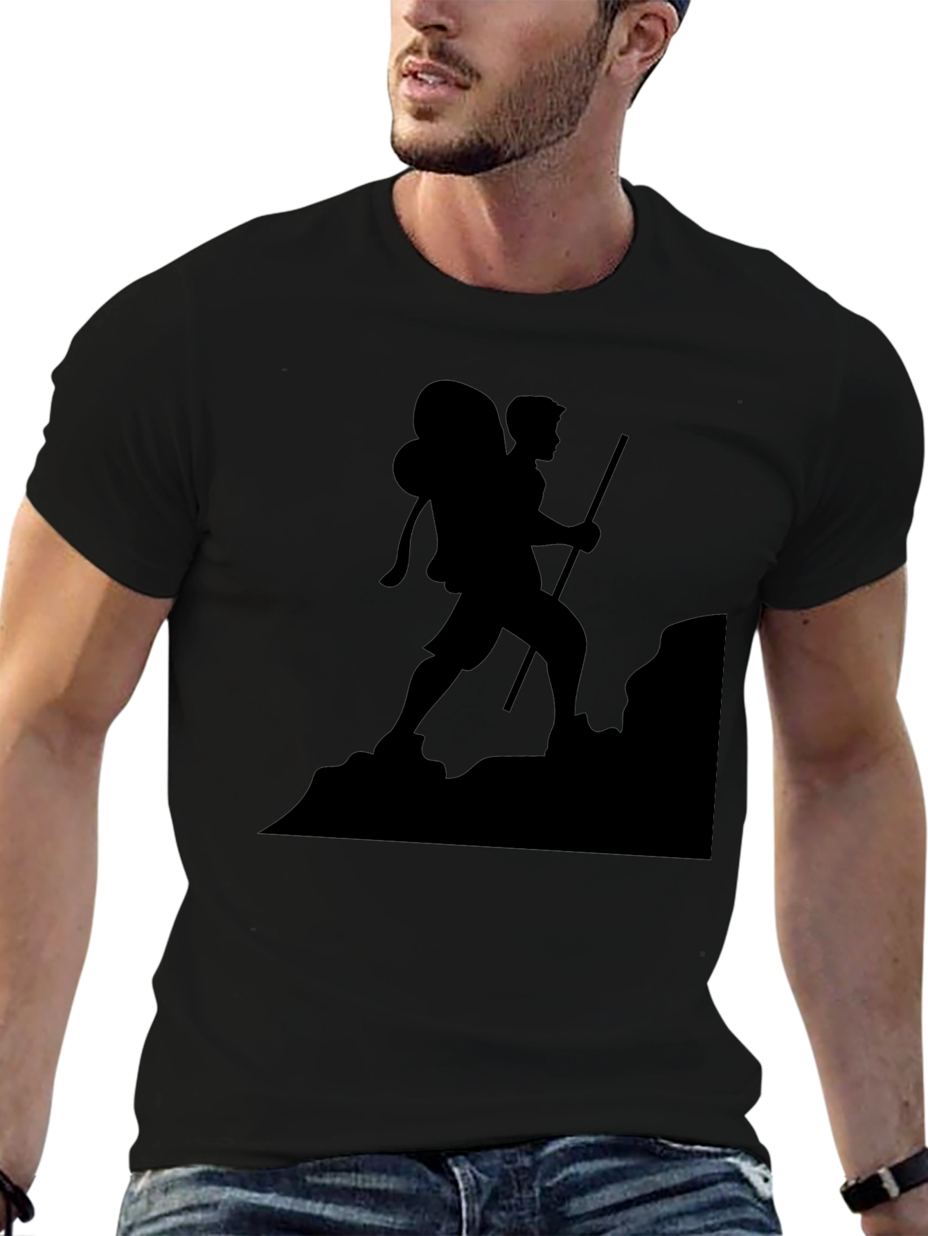 Hiking Silhouette Graphic Tee - Black