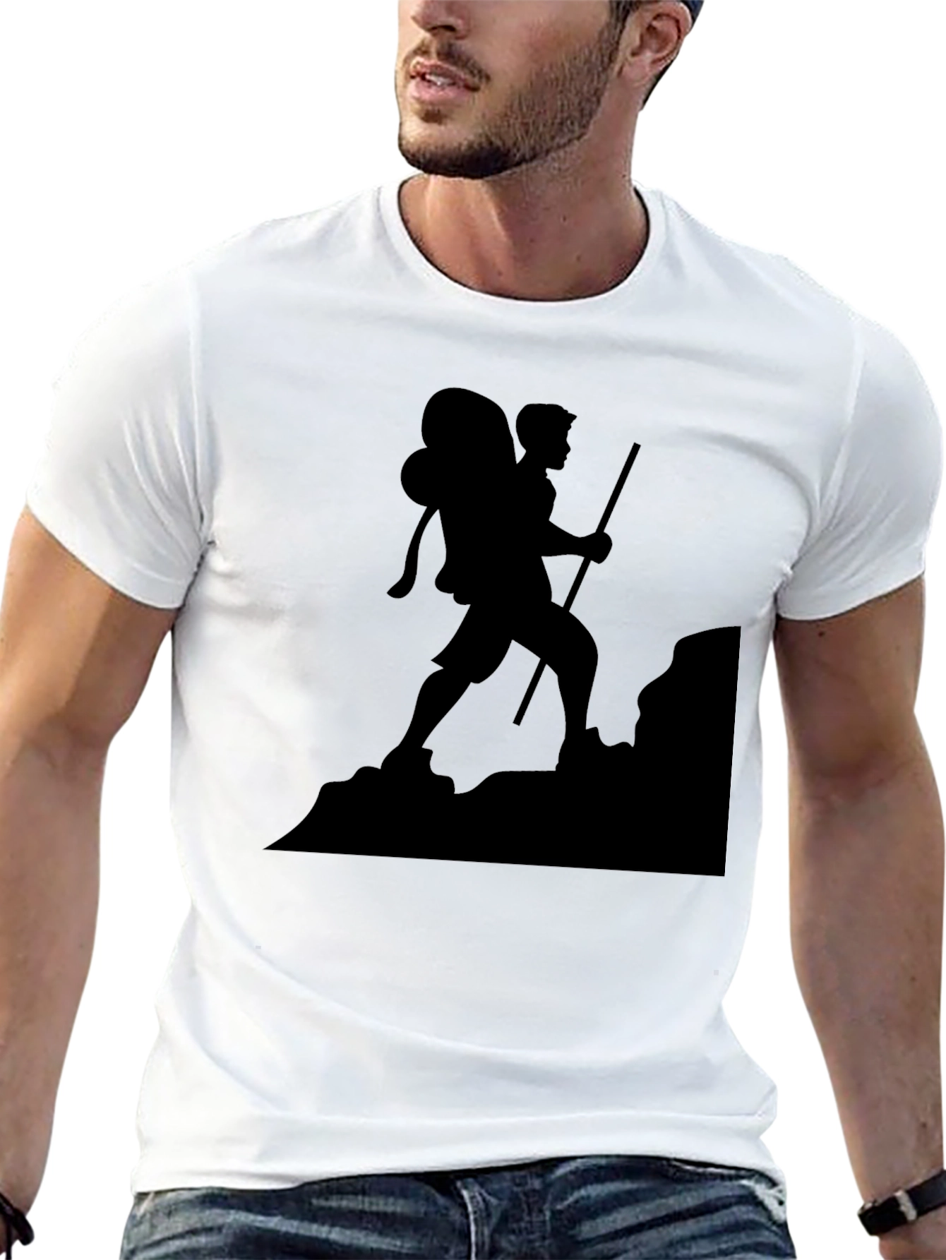 Hiking Silhouette Graphic Tee - Black