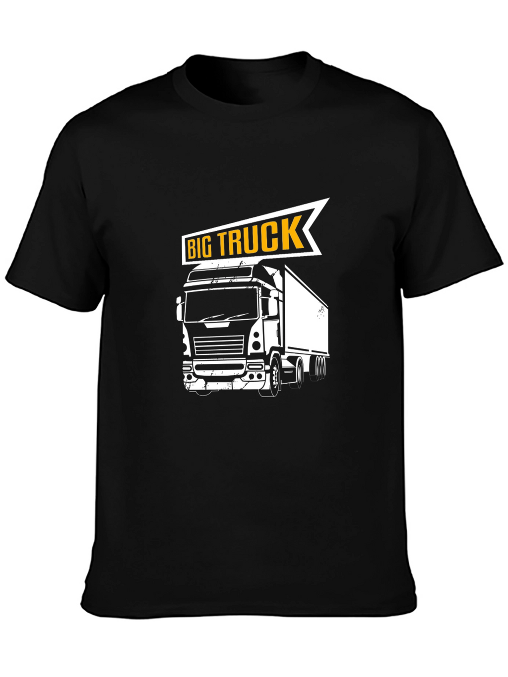 Big Truck Graphic Tee - Black Cotton T-Shirt
