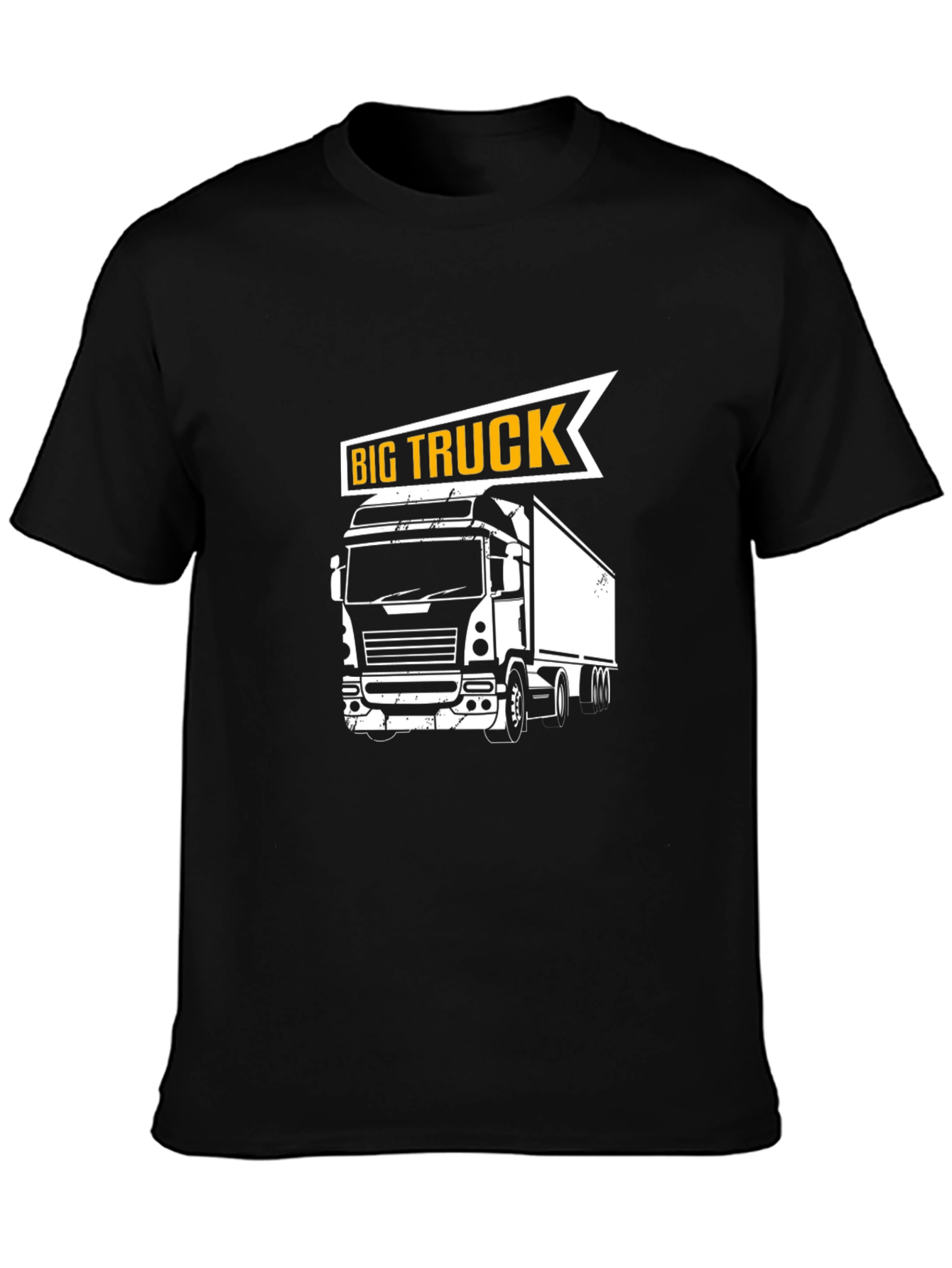 Big Truck Graphic Tee - Black Cotton T-Shirt