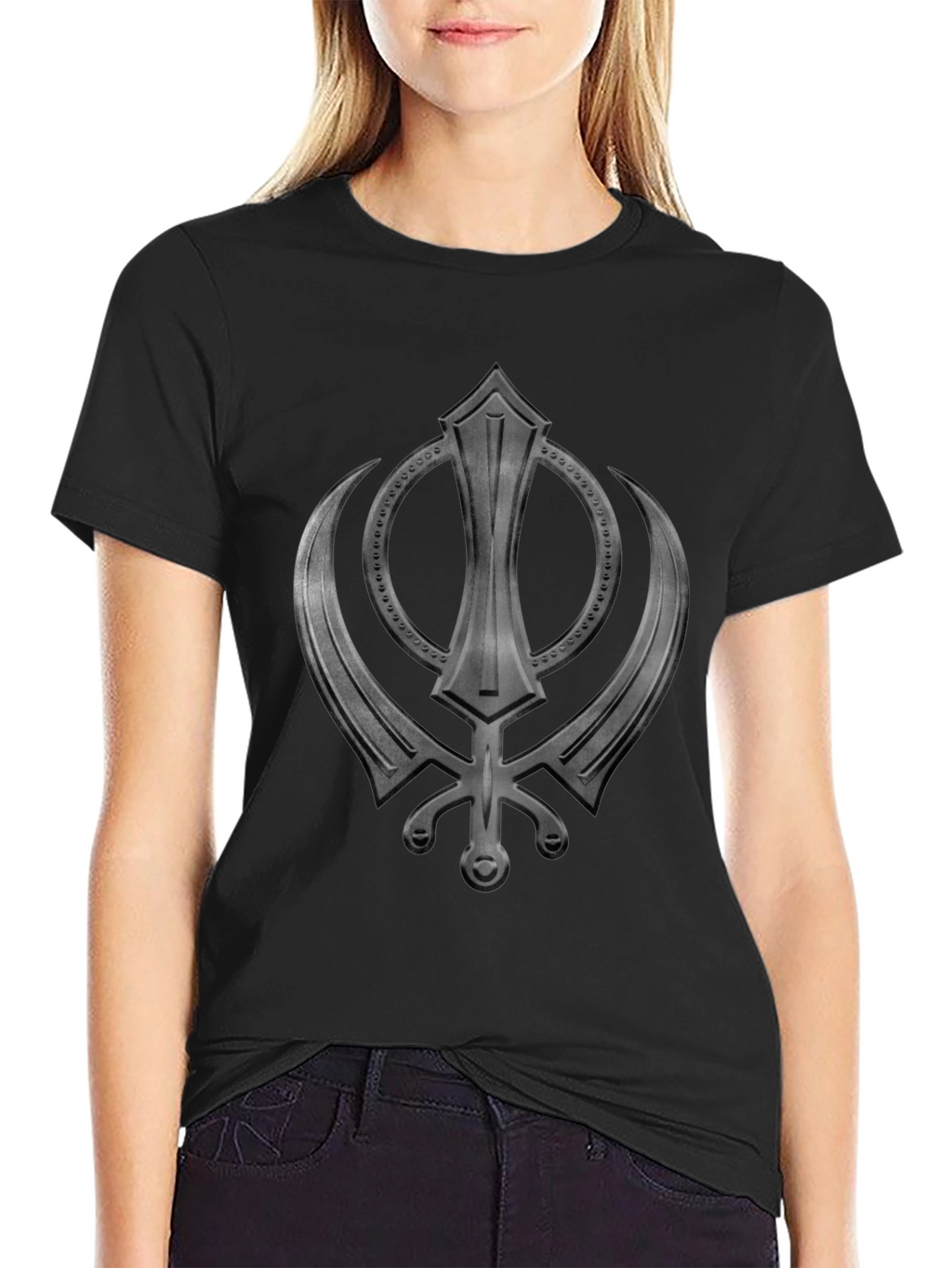 Khalsa Symbol Graphic T-Shirt - Black Cotton Tee