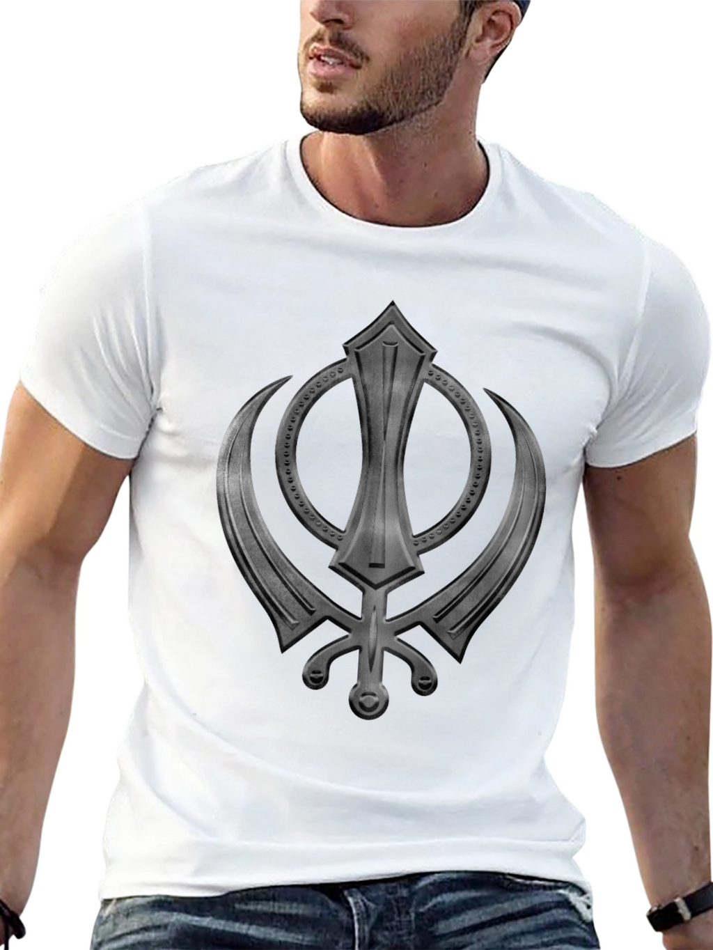 Khalsa Symbol Graphic T-Shirt - Black Cotton Tee