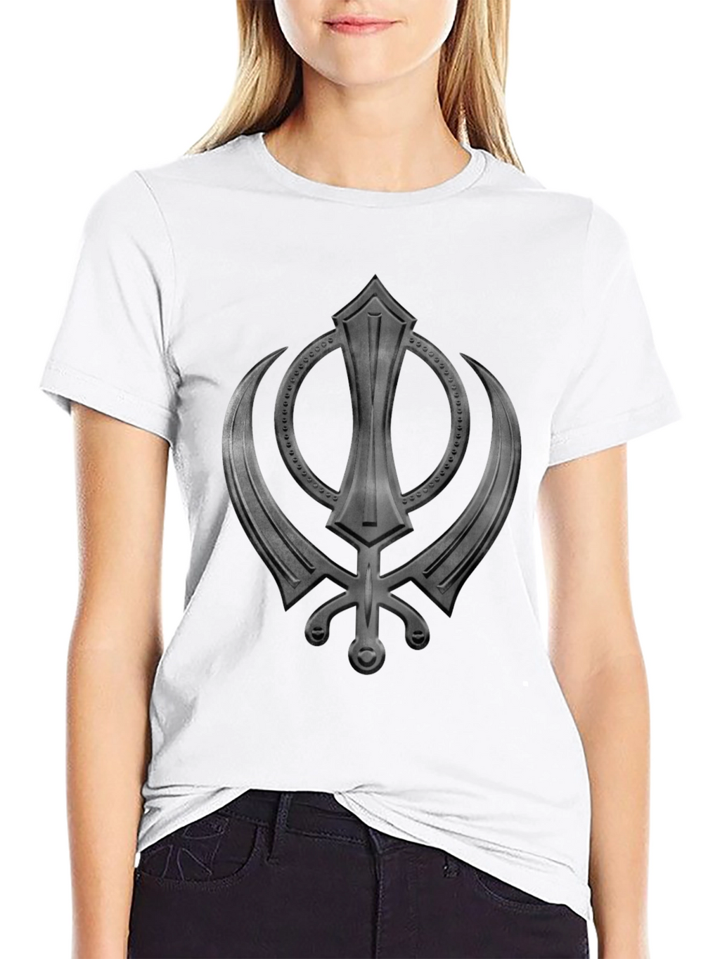 Khalsa Symbol Graphic T-Shirt - Black Cotton Tee