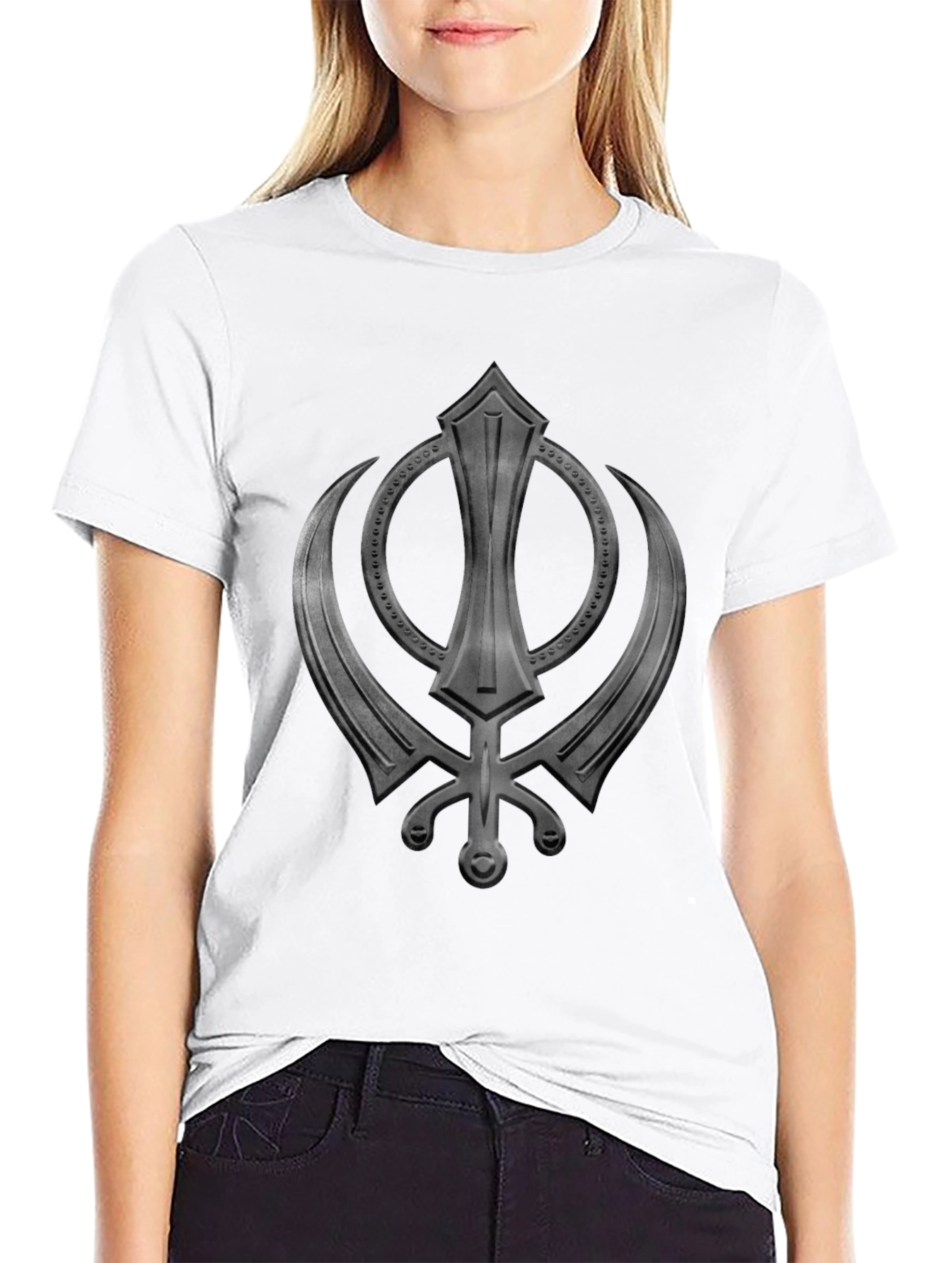 Khalsa Symbol Graphic T-Shirt - Black Cotton Tee