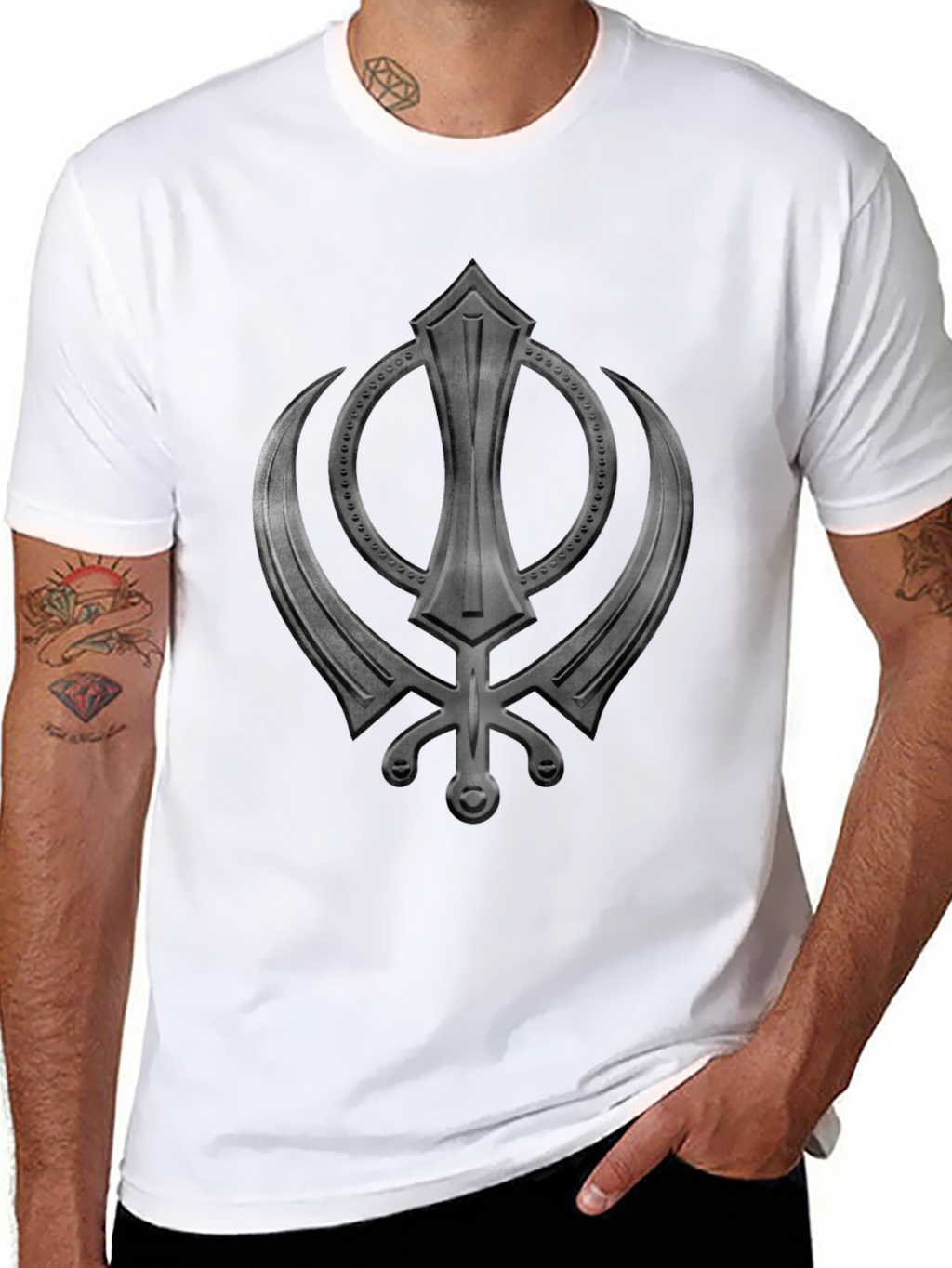 Khalsa Symbol Graphic T-Shirt - Black Cotton Tee