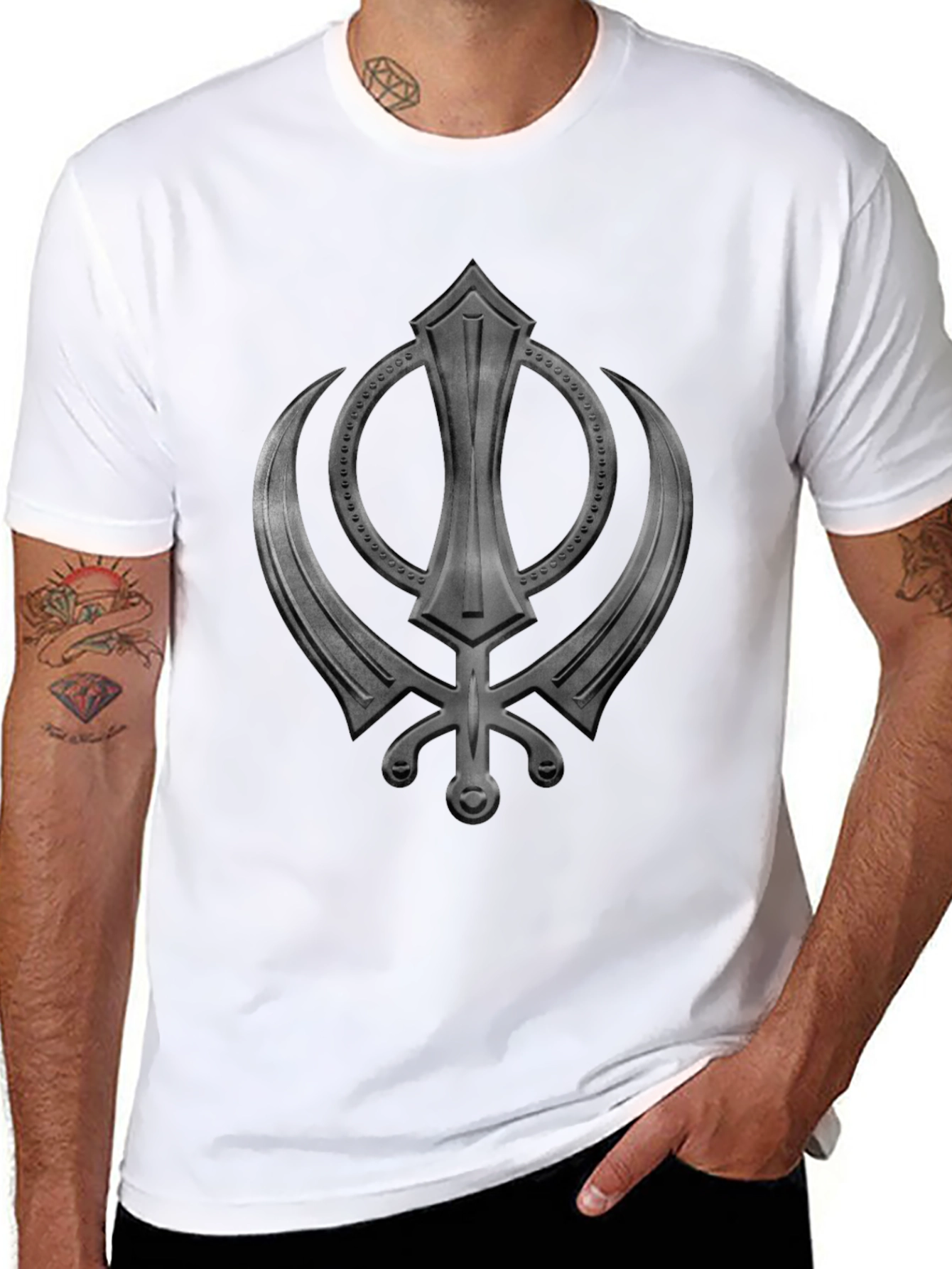 Khalsa Symbol Graphic T-Shirt - Black Cotton Tee