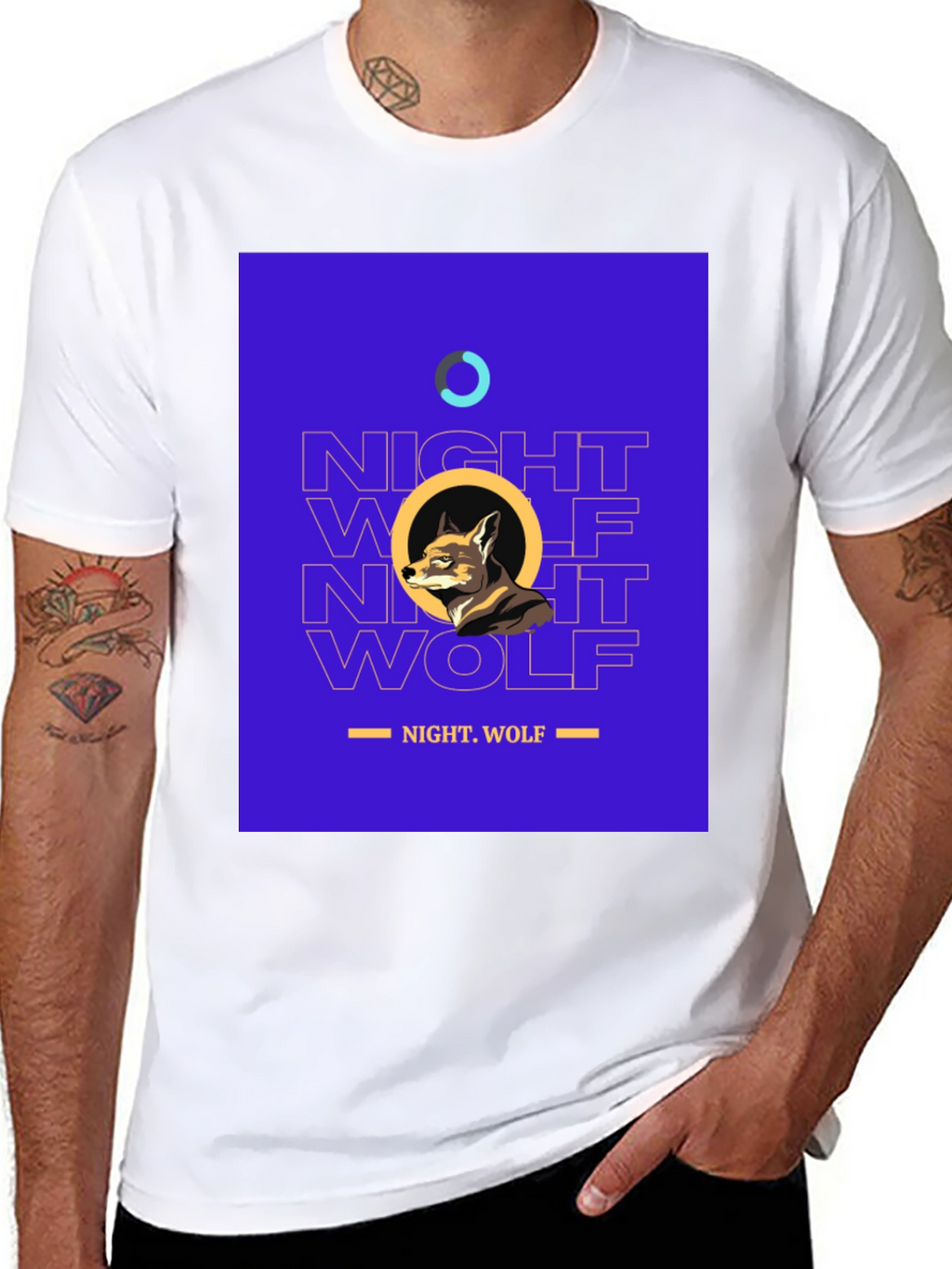 Night Wolf Graphic Tee - Stylish Mens T-Shirt
