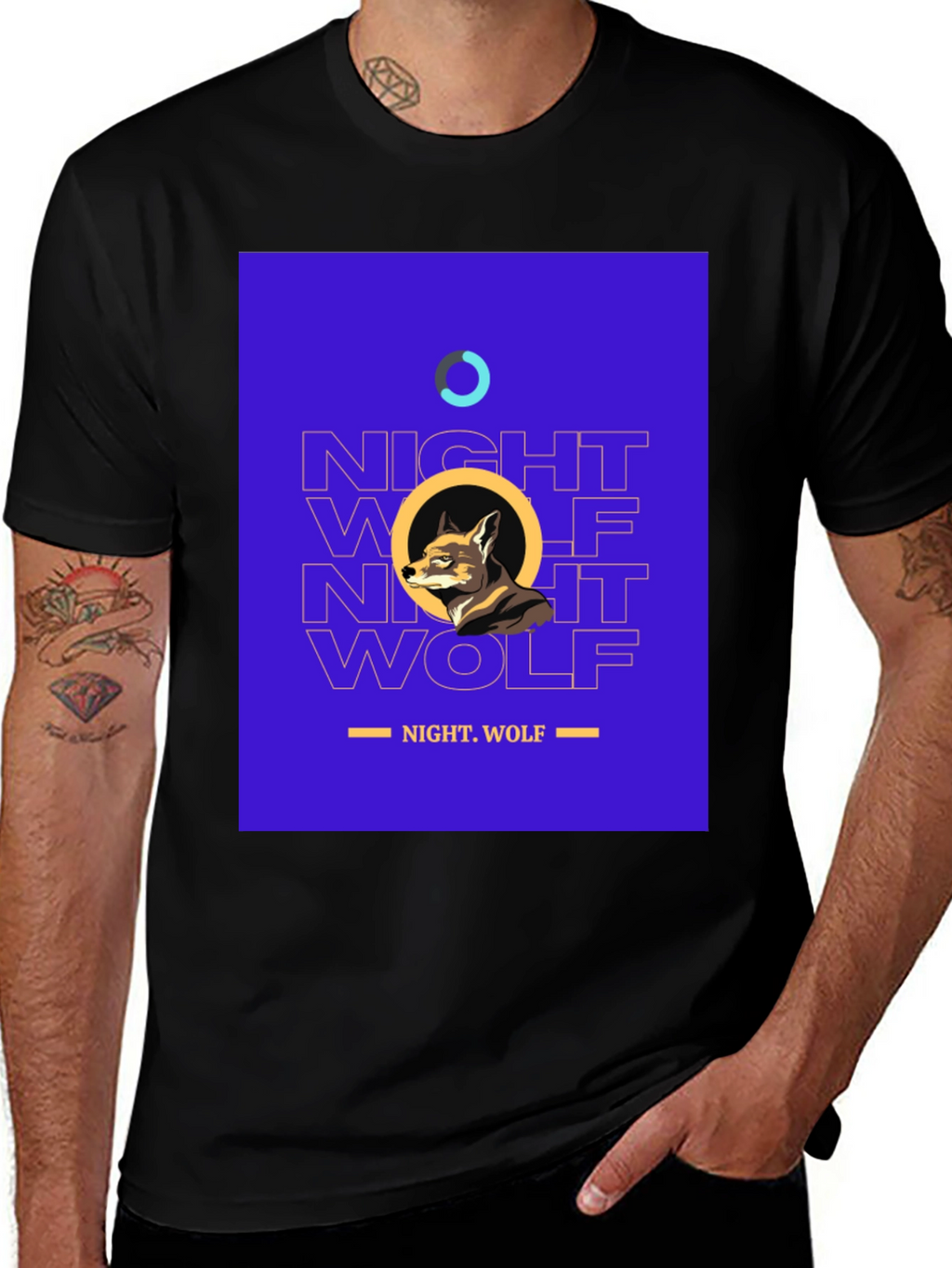 Night Wolf Graphic Tee - Stylish Mens T-Shirt