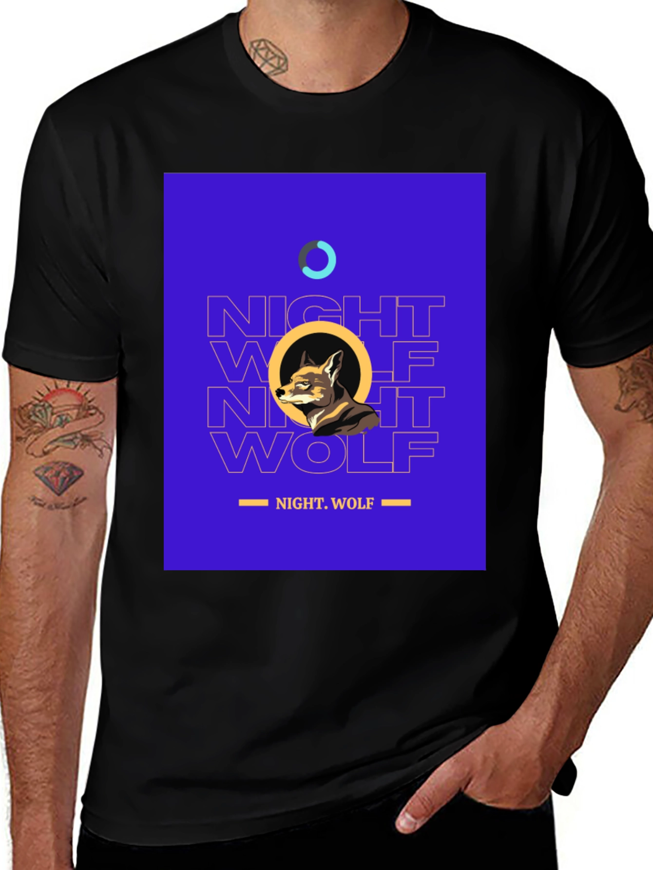 Night Wolf Graphic Tee - Stylish Mens T-Shirt