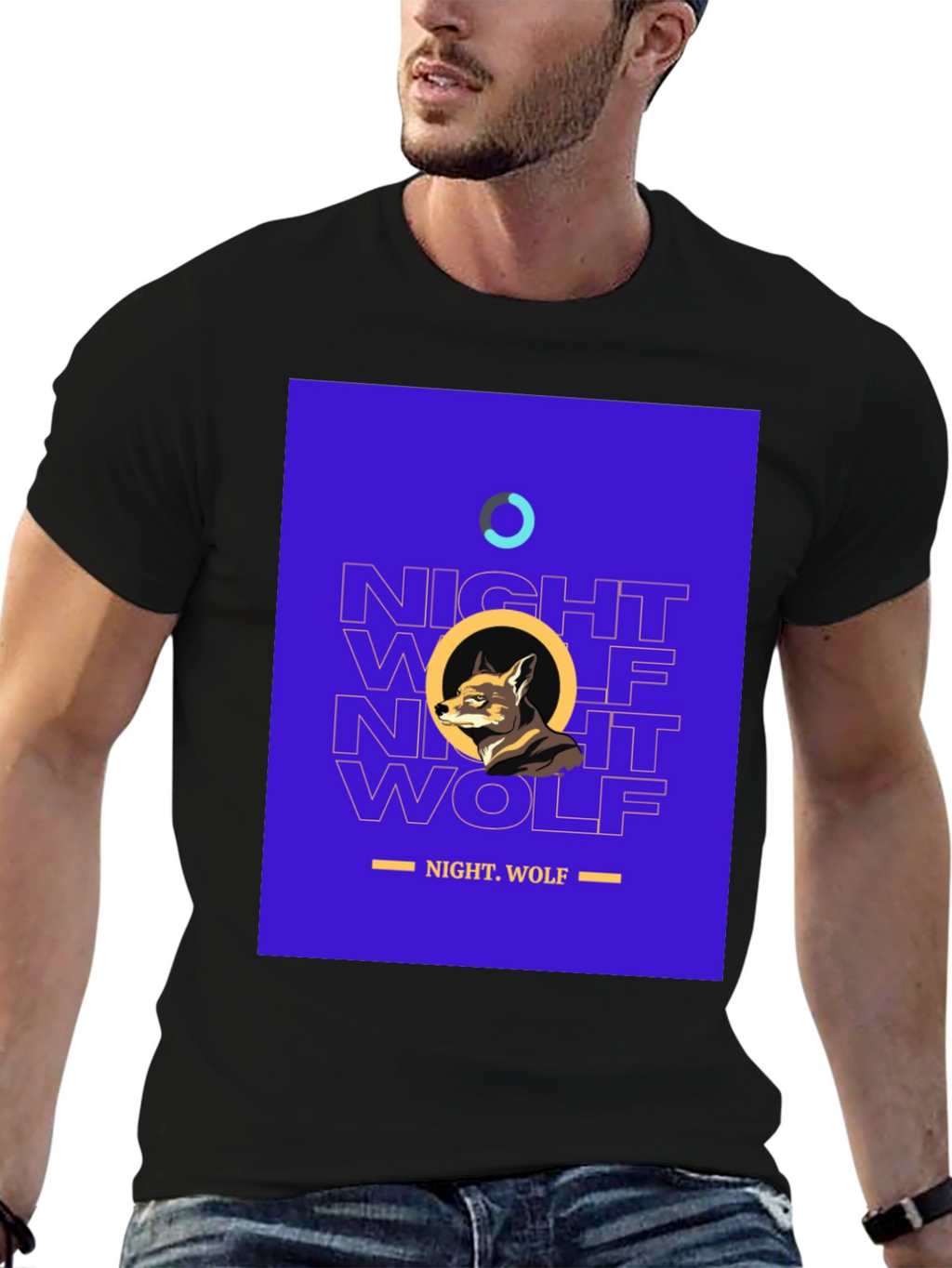 Night Wolf Graphic Tee - Stylish Mens T-Shirt