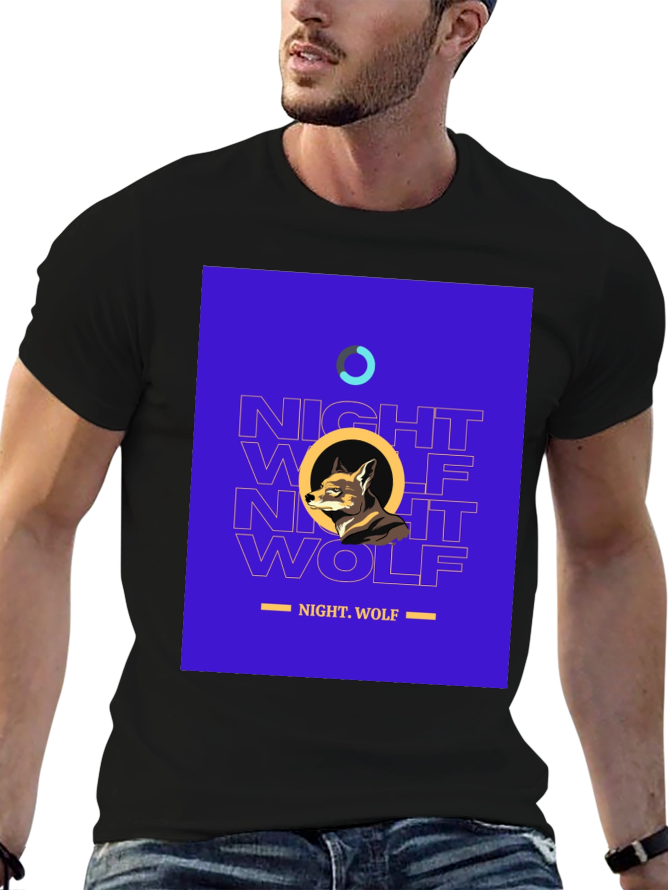 Night Wolf Graphic Tee - Stylish Mens T-Shirt