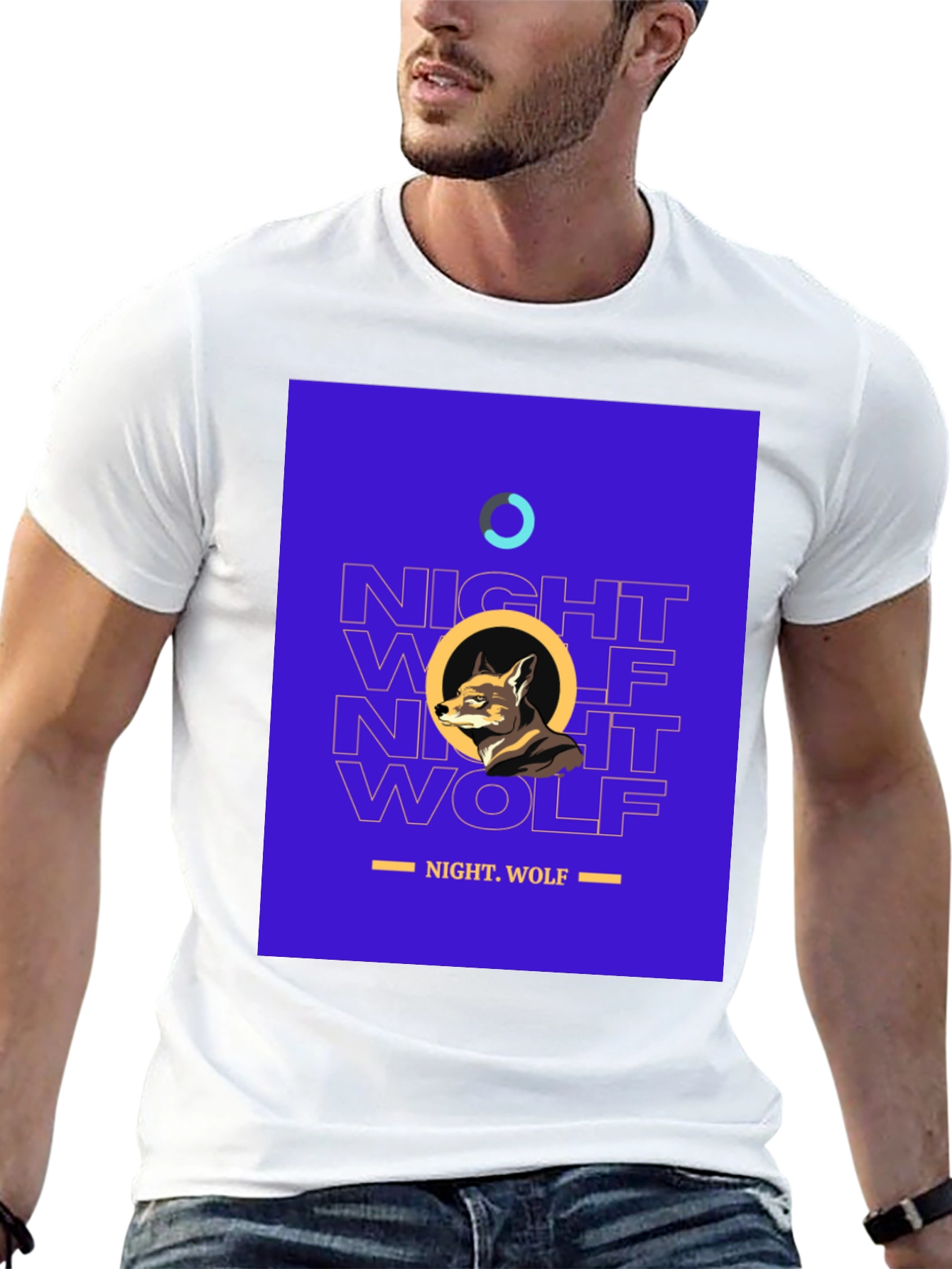 Night Wolf Graphic Tee - Stylish Mens T-Shirt
