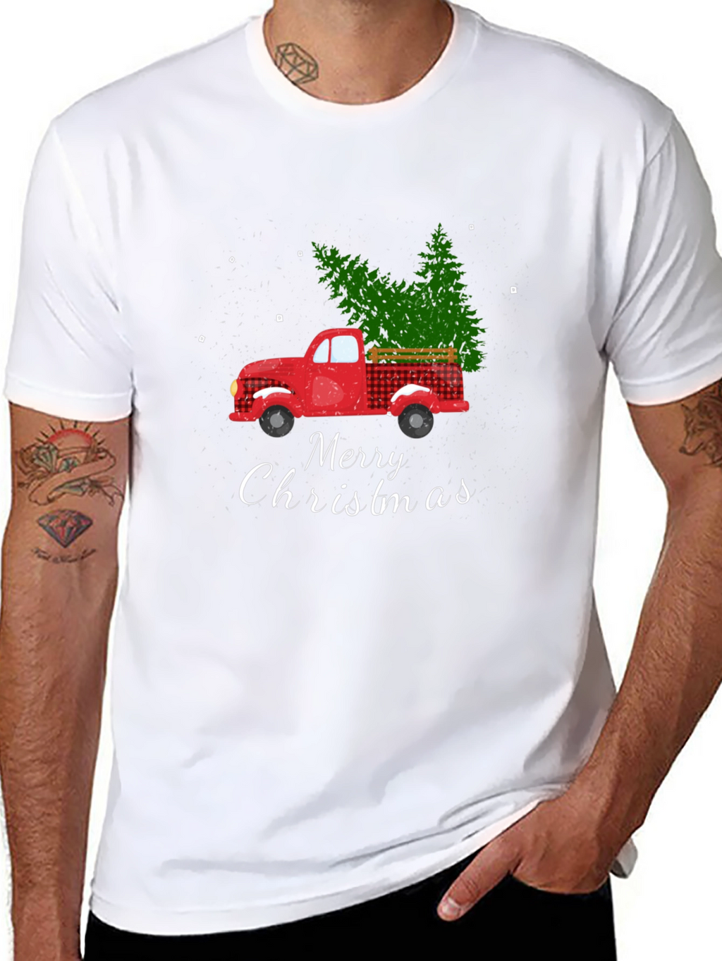 Merry Christmas Truck Graphic T-Shirt