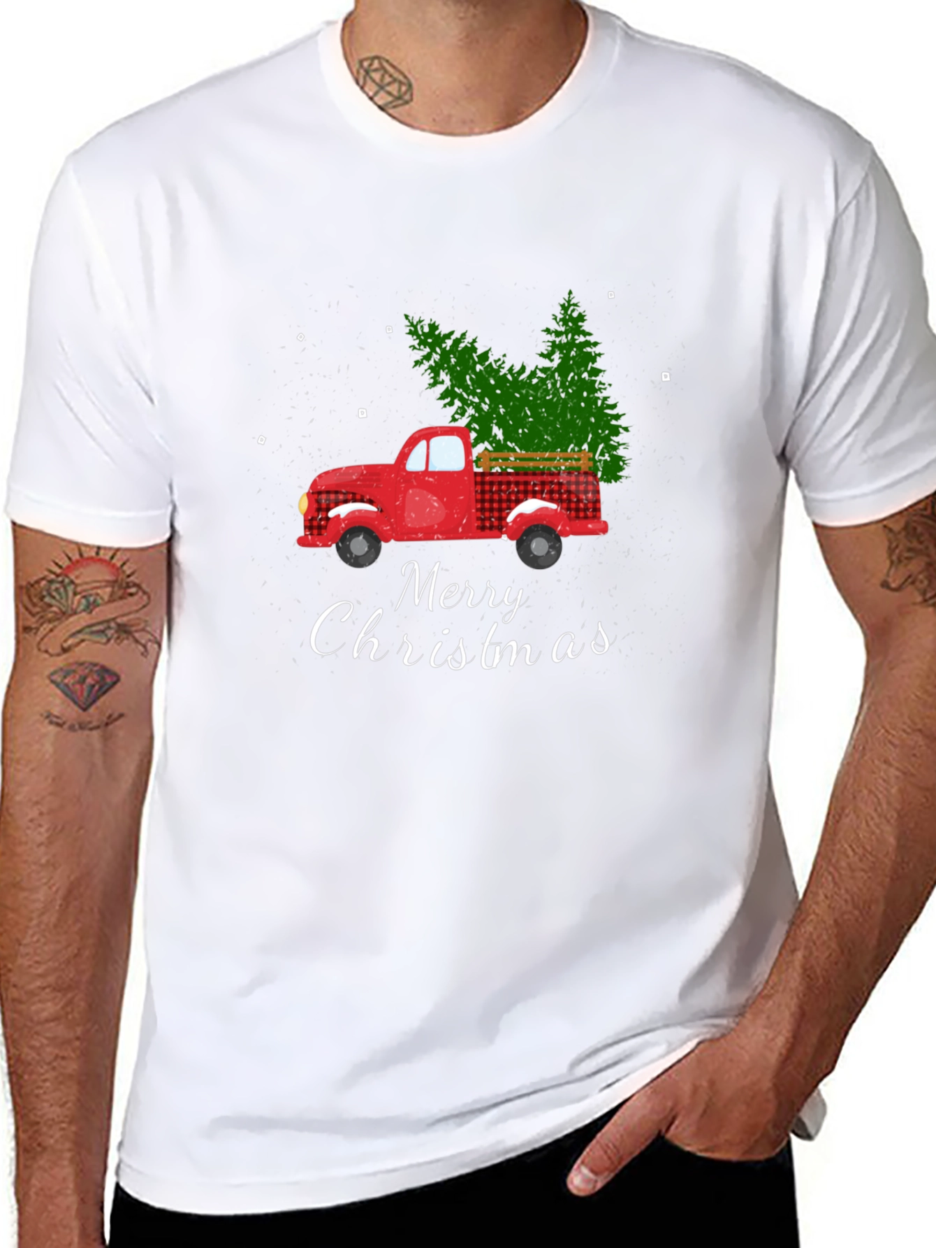 Merry Christmas Truck Graphic T-Shirt