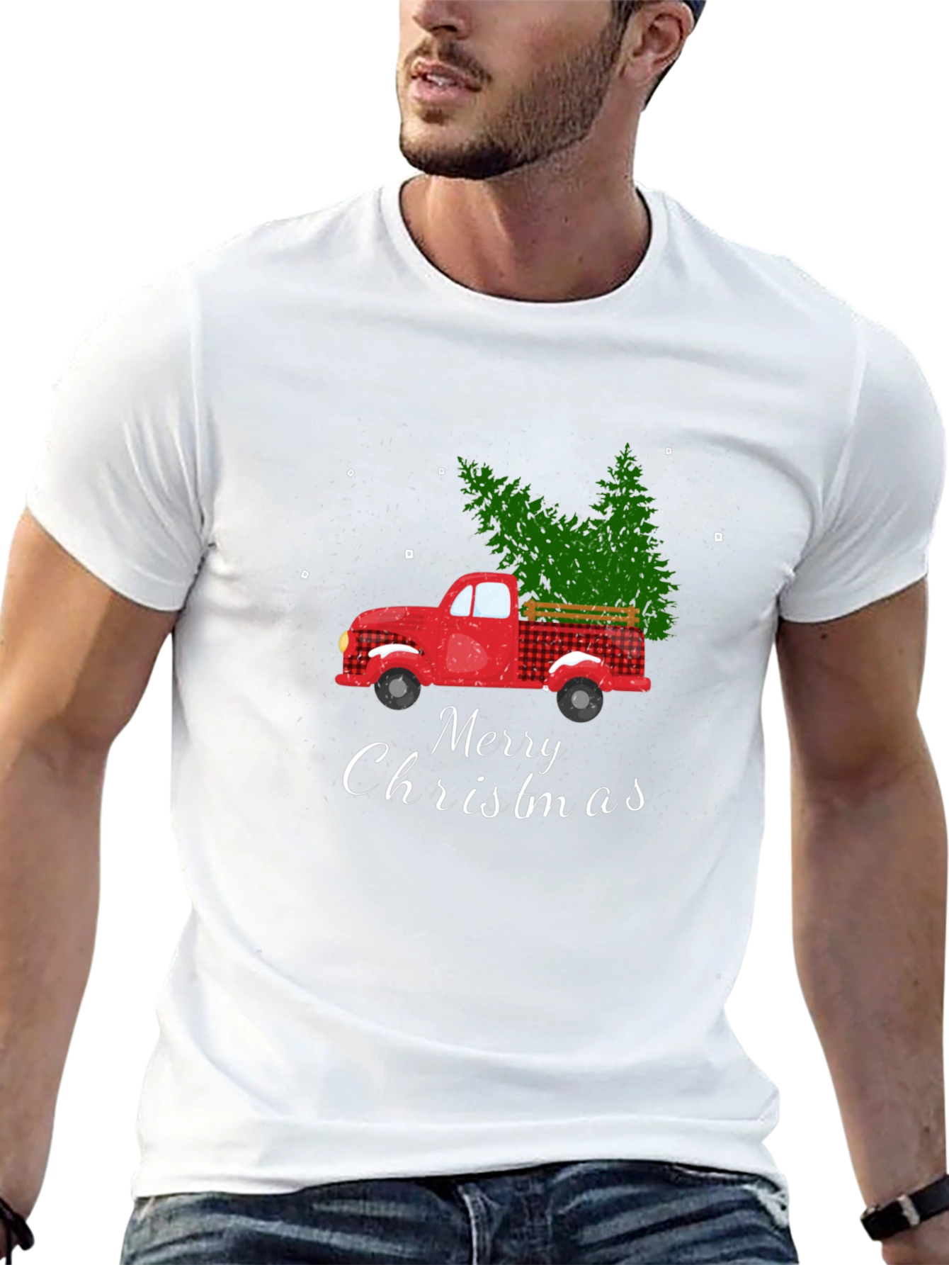 Merry Christmas Truck Graphic T-Shirt