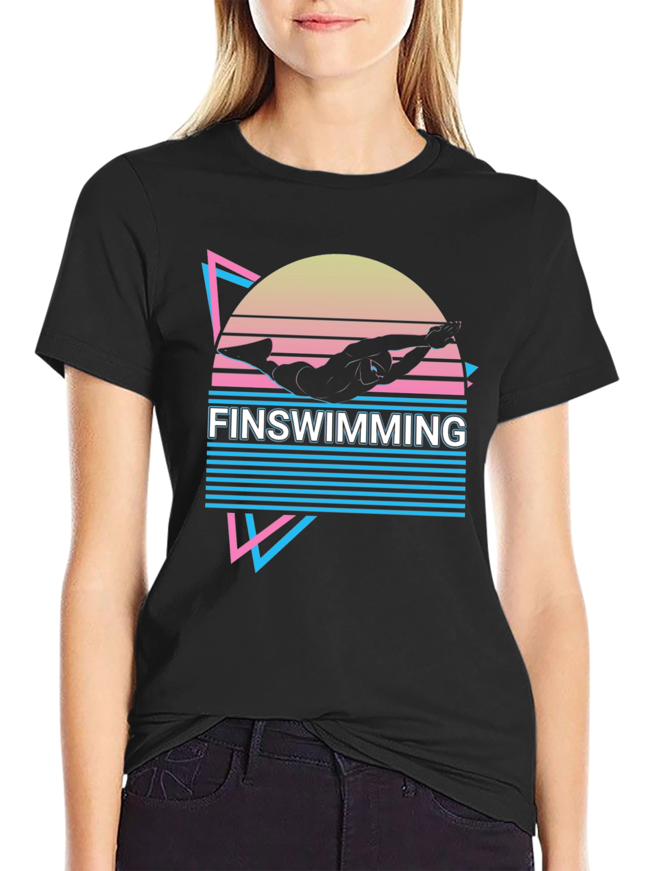 Retro Finswimming T-Shirt - Vintage Swimmer Design