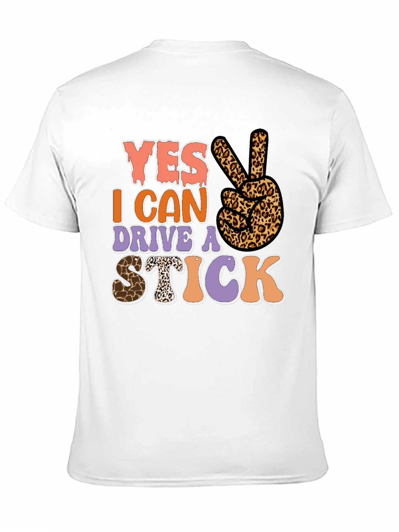 Yes I Can Drive a Stick Leopard Print T-Shirt