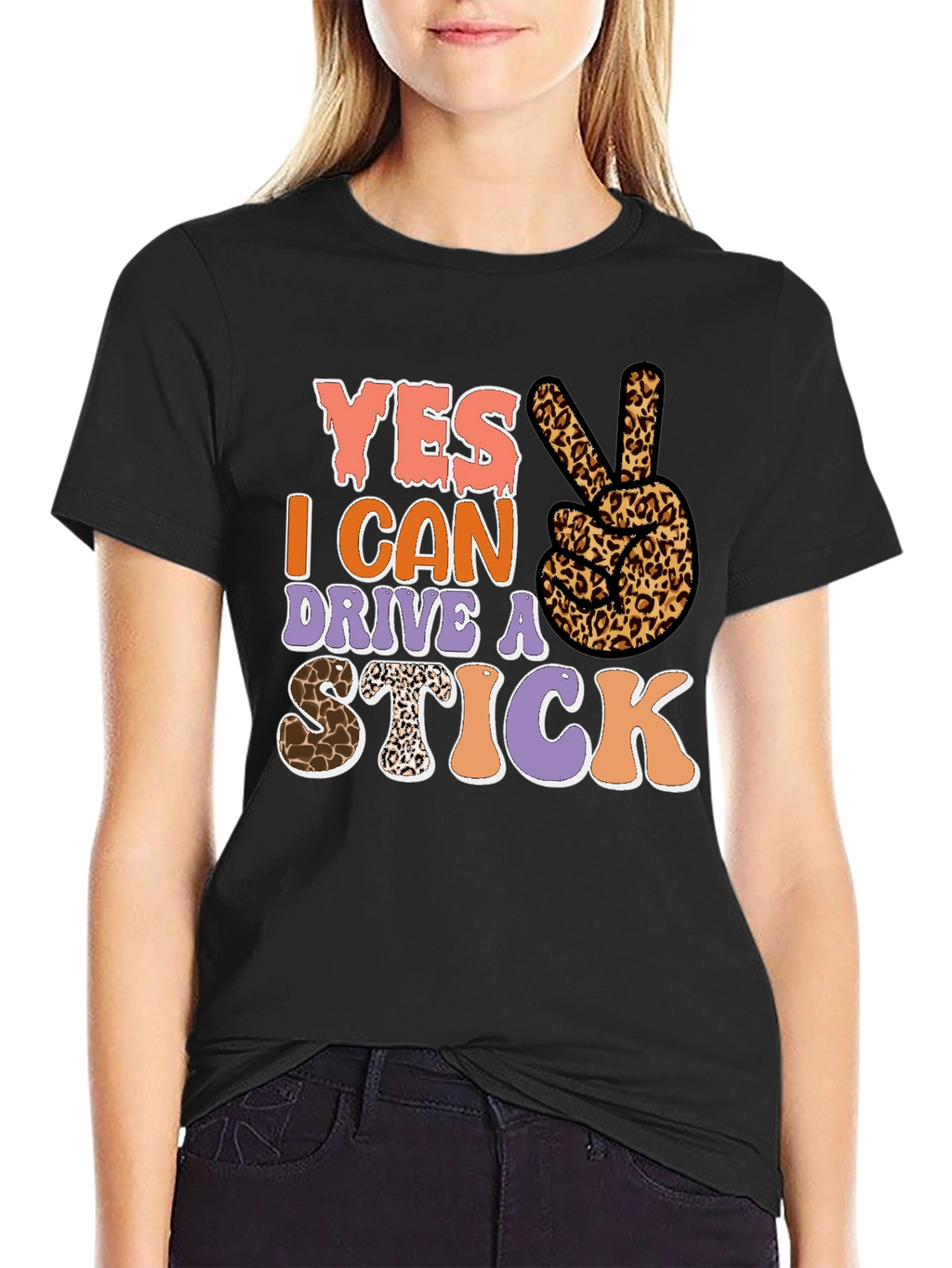 Yes I Can Drive a Stick Leopard Print T-Shirt