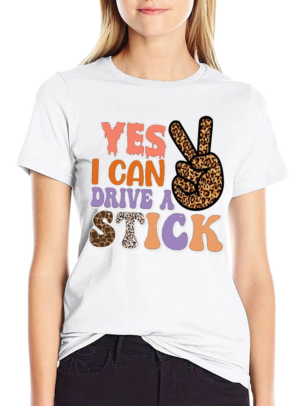 Yes I Can Drive a Stick Leopard Print T-Shirt