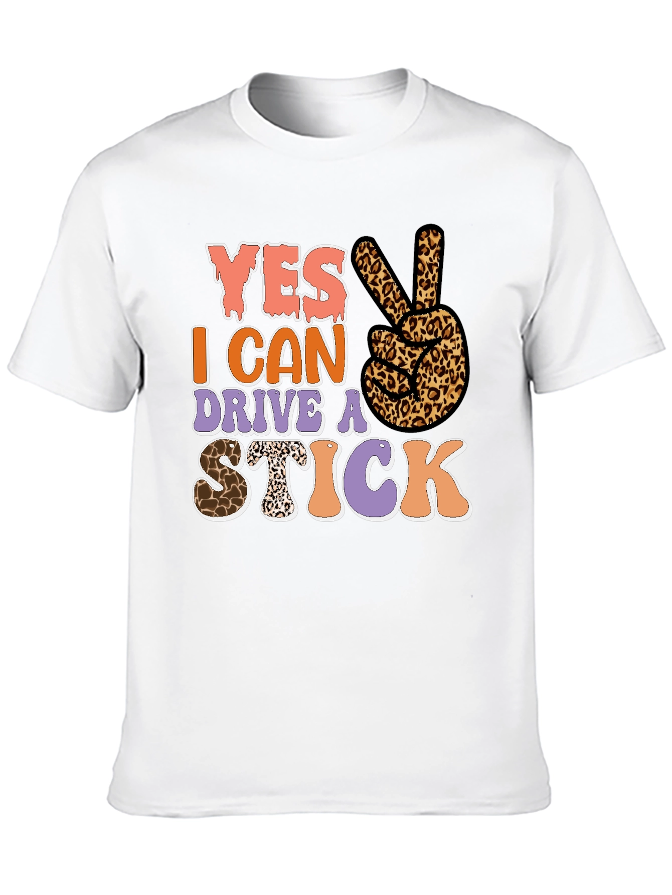 Yes I Can Drive a Stick Leopard Print T-Shirt