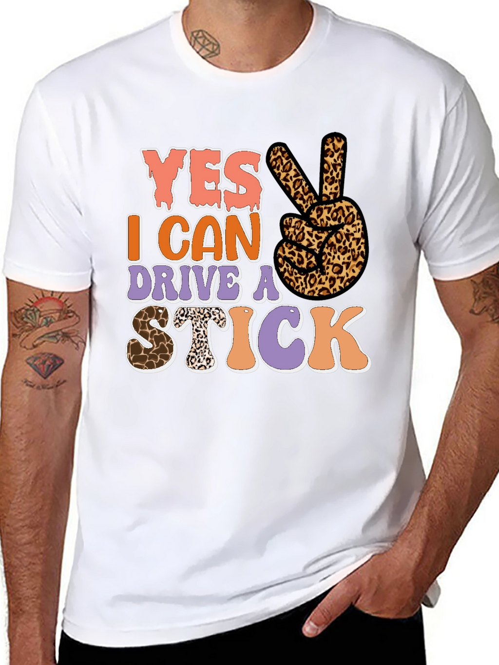 Yes I Can Drive a Stick Leopard Print T-Shirt