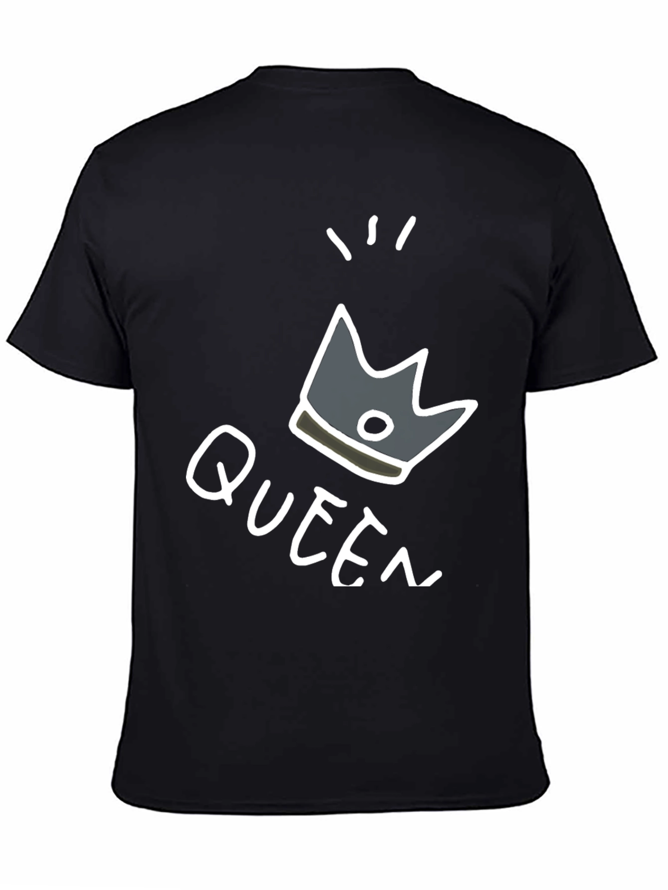 Queen Crown Graphic T-Shirt - Trendy Black Tee