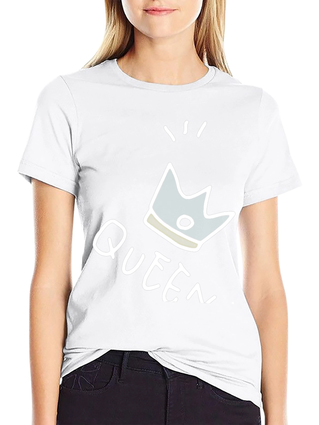 Queen Crown Graphic T-Shirt - Trendy Black Tee