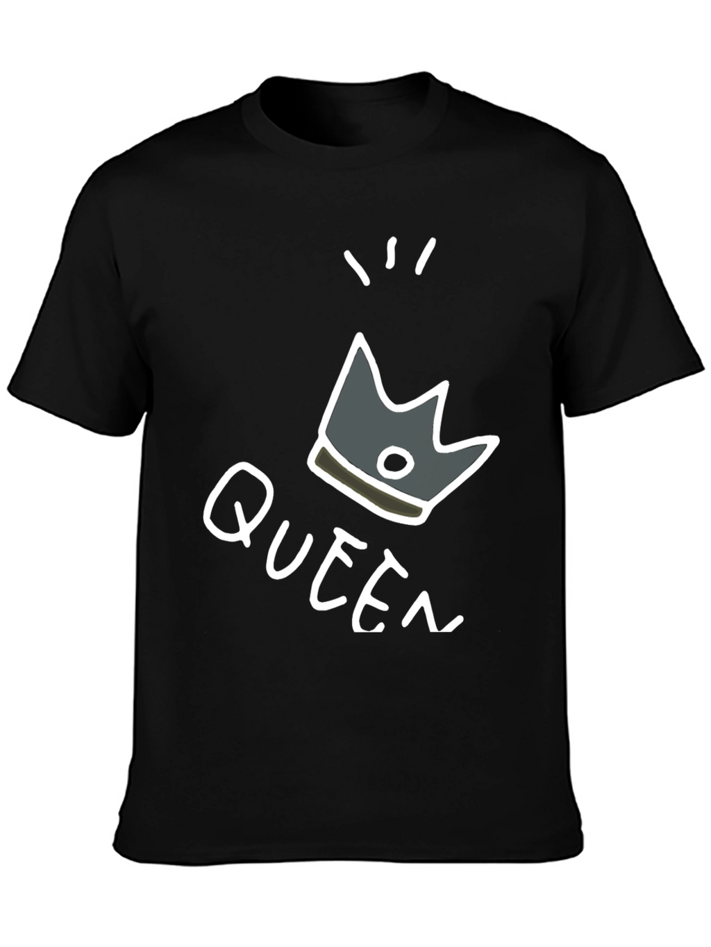 Queen Crown Graphic T-Shirt - Trendy Black Tee
