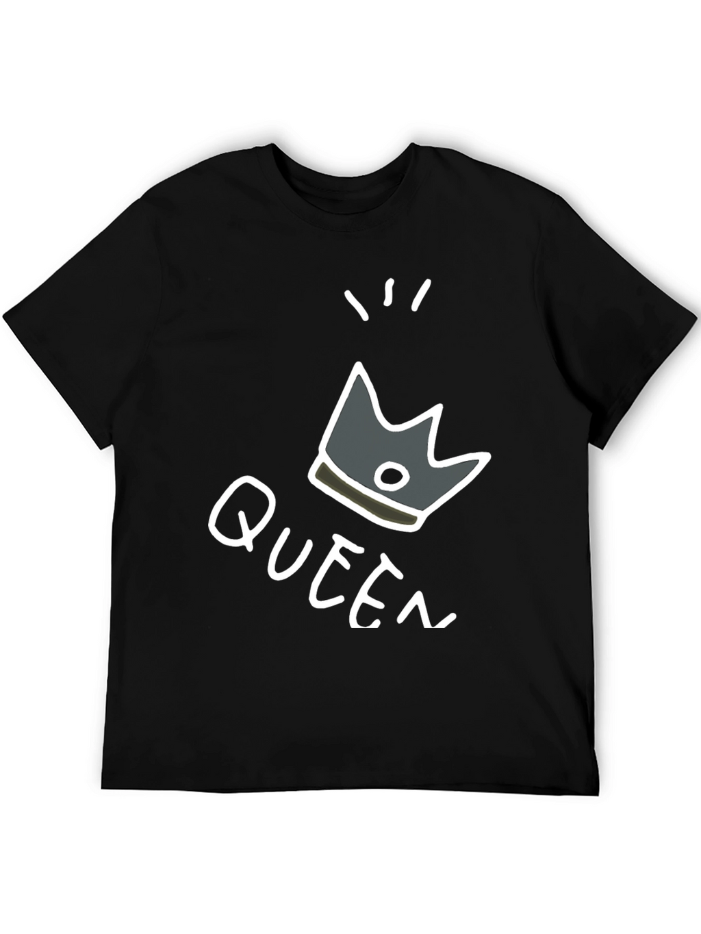 Queen Crown Graphic T-Shirt - Trendy Black Tee