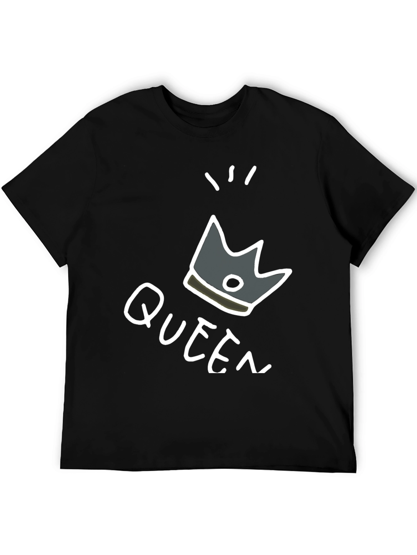 Queen Crown Graphic T-Shirt - Trendy Black Tee