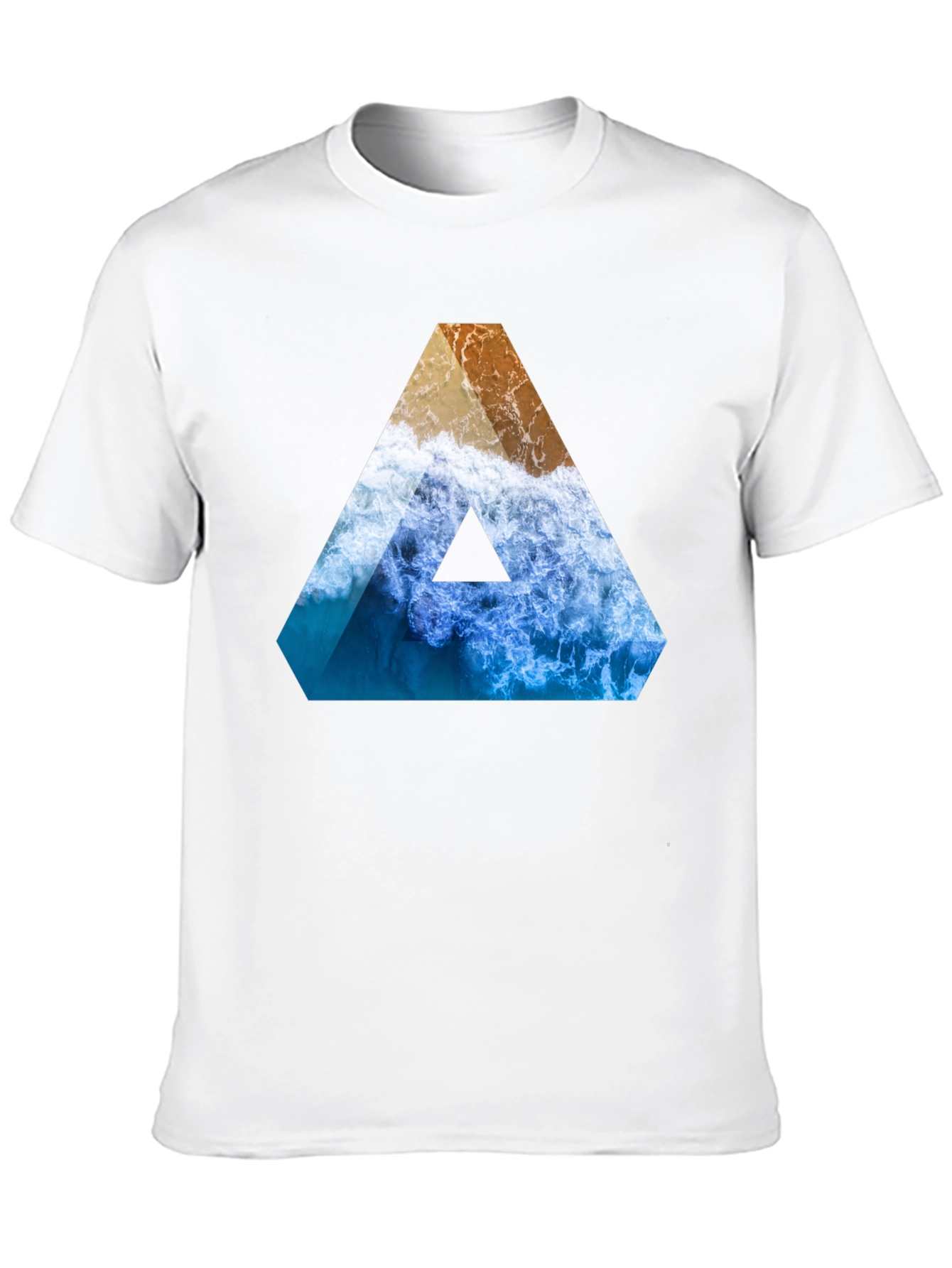 Ocean Wave Triangle Graphic Tee - Black