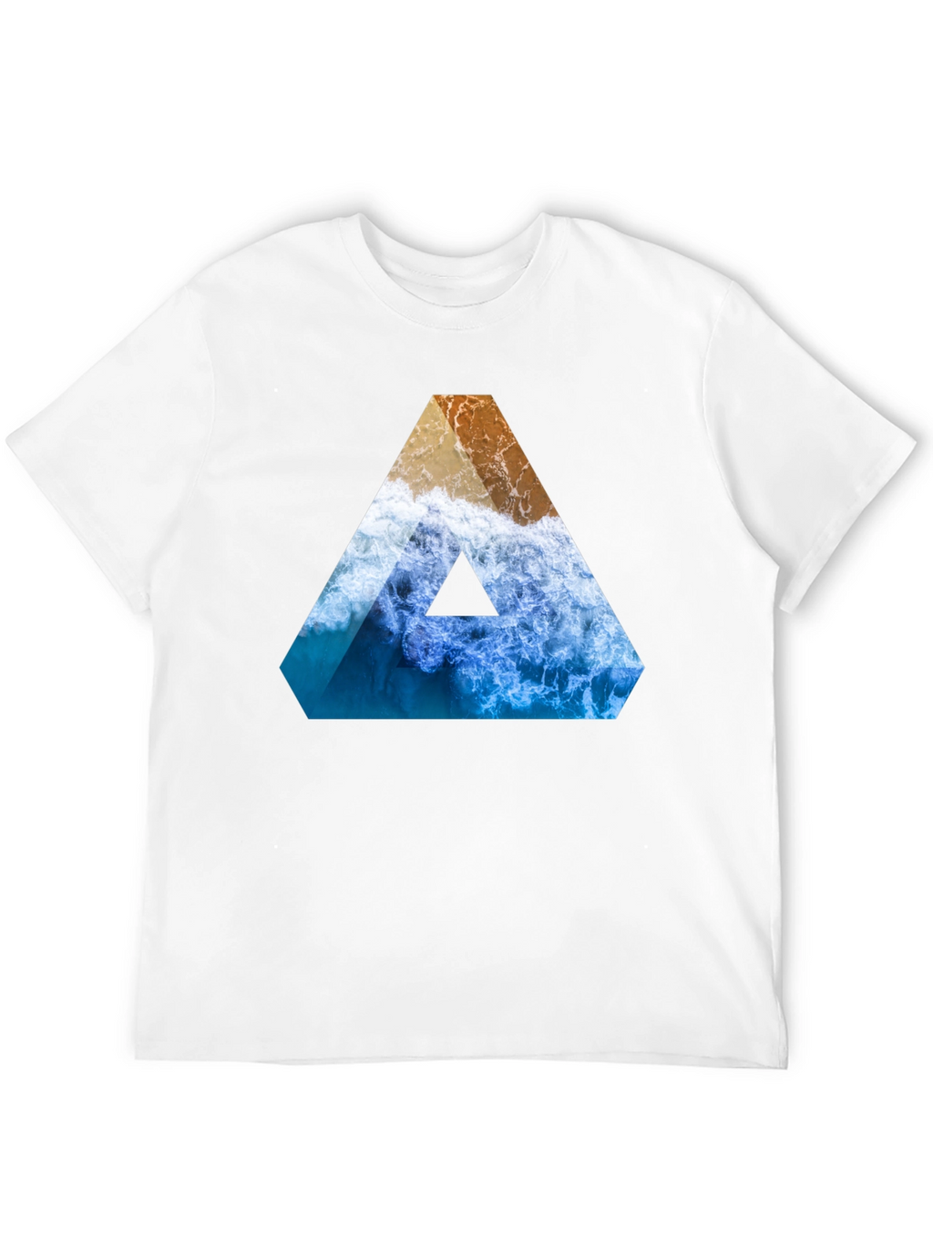 Ocean Wave Triangle Graphic Tee - Black