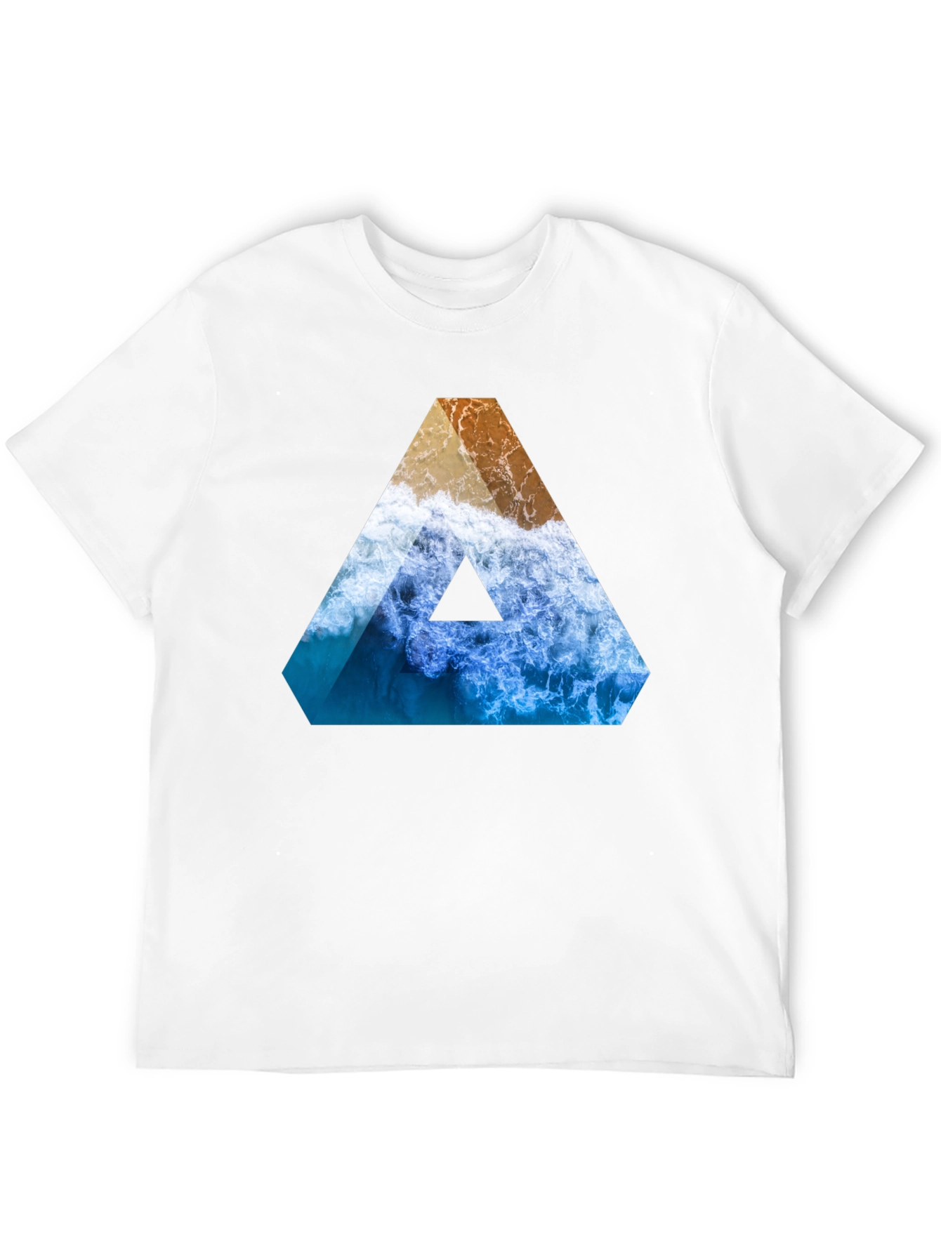 Ocean Wave Triangle Graphic Tee - Black