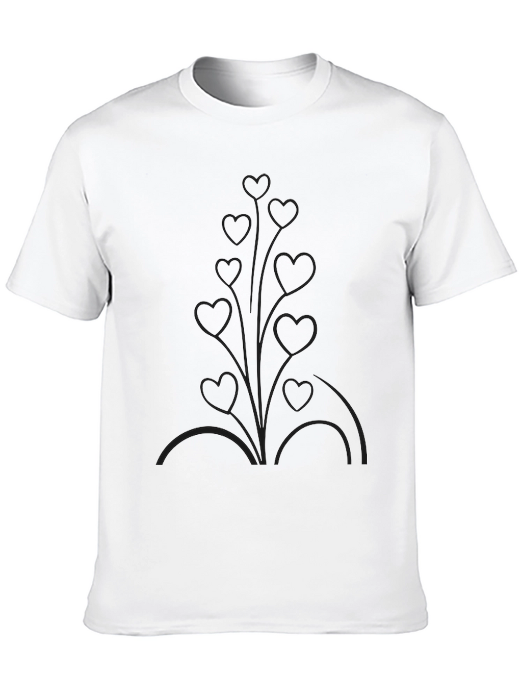 Mens Black Heart Vine Graphic Tee