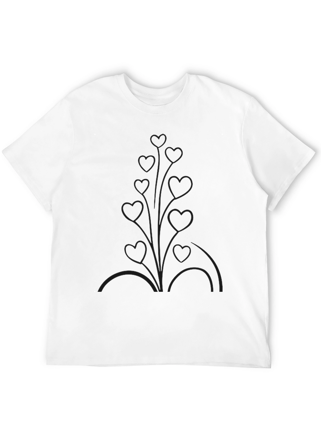Mens Black Heart Vine Graphic Tee